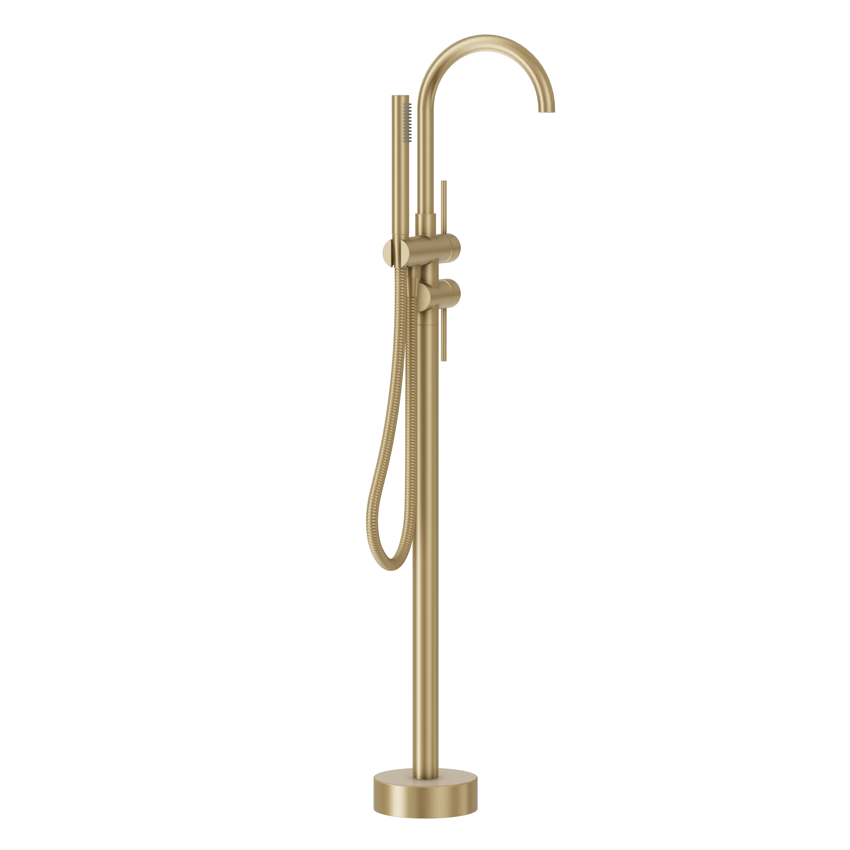 Haven Bath Filler with Hand Shower Wand - Brushed Brass