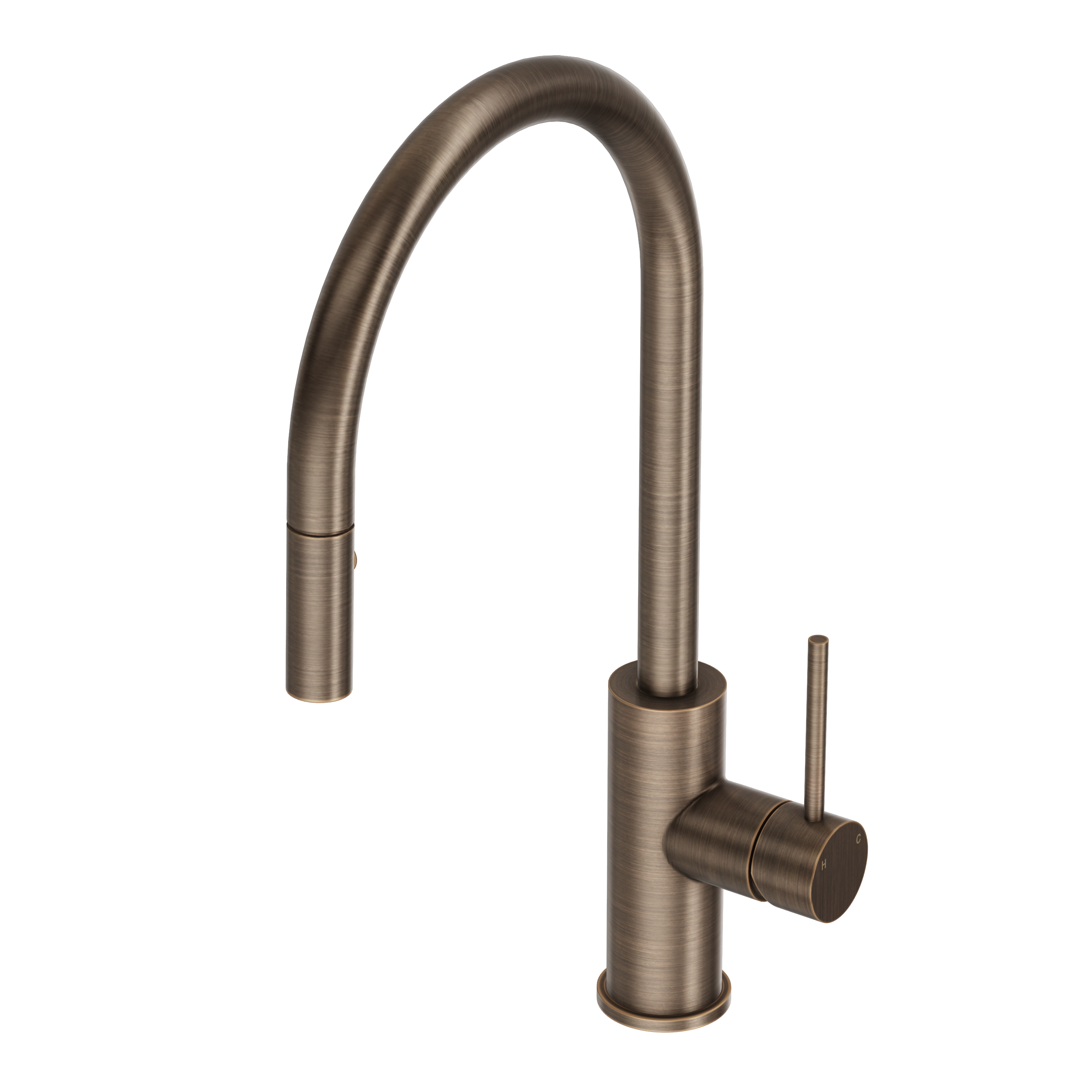 Haven Gooseneck Pull Out Mixer - Antique Brass