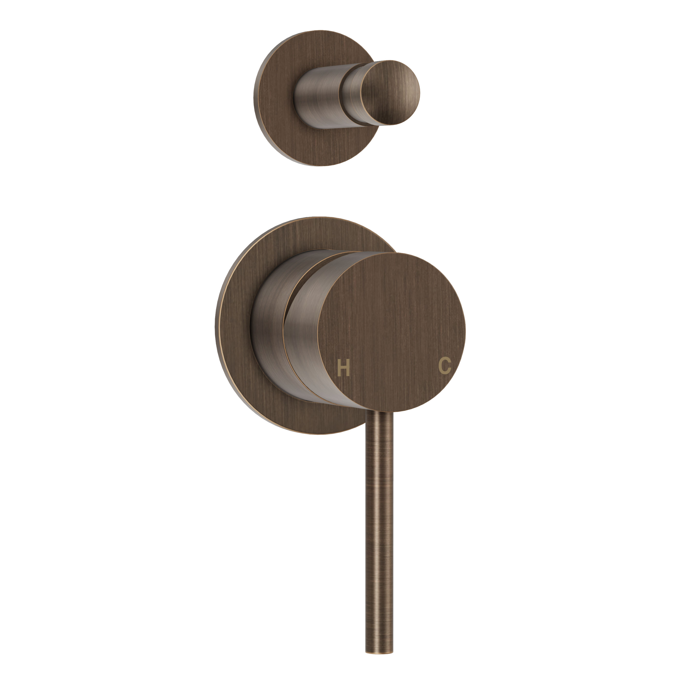 Haven Minimal Diverter Wall Mixer - Antique Brass