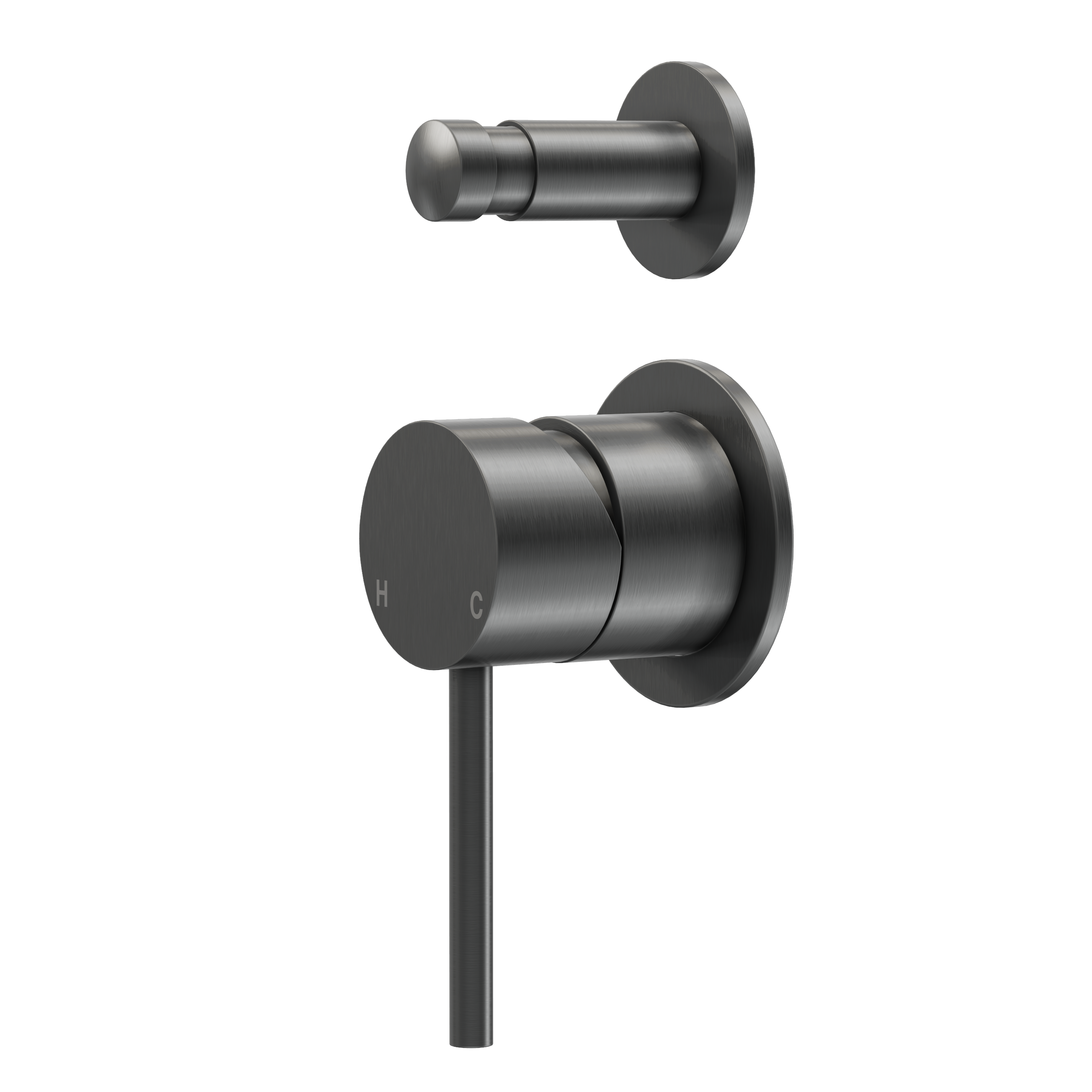 Haven Minimal Diverter Wall Mixer - Gun Metal Brushed