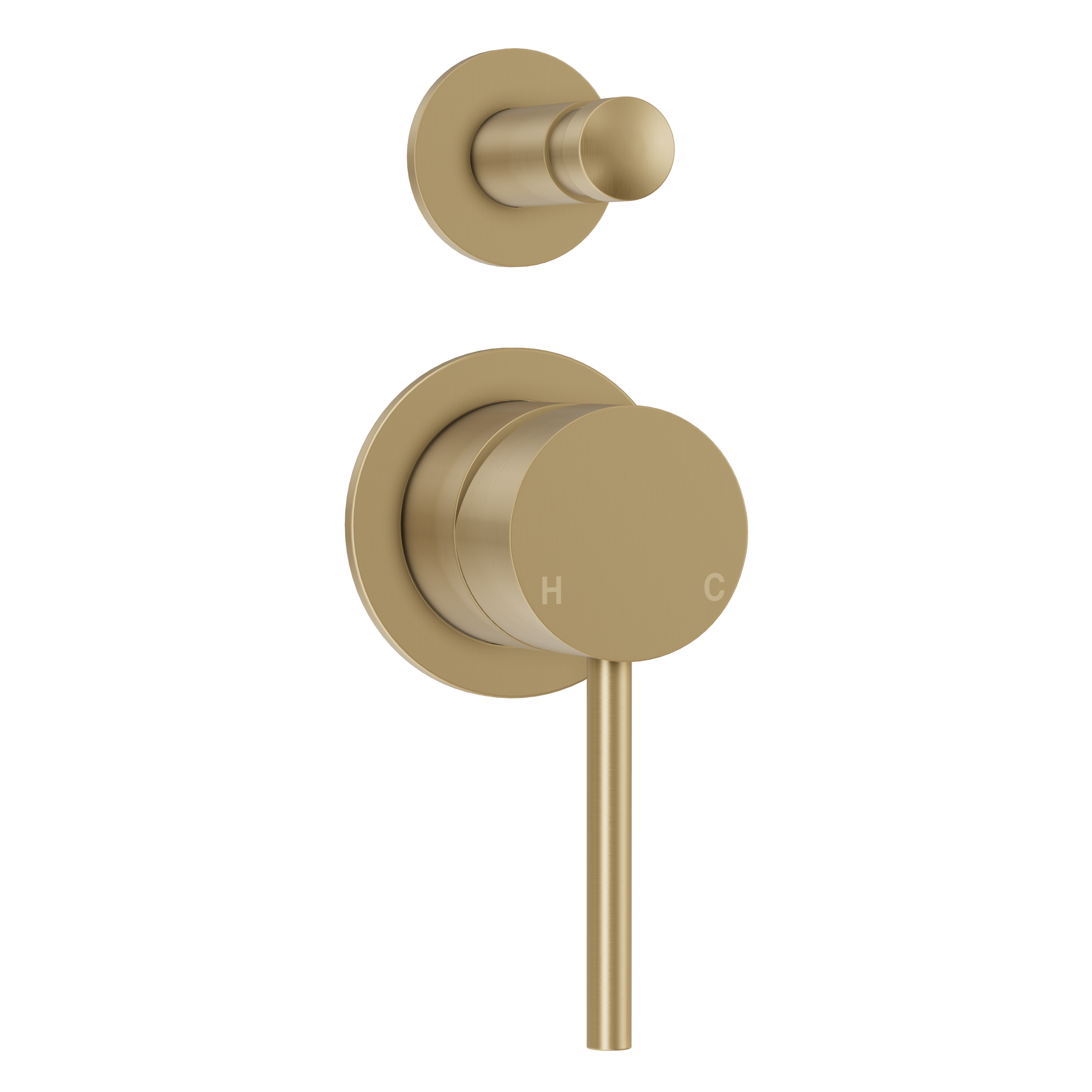 Haven Minimal Diverter Wall Mixer - Brushed Brass