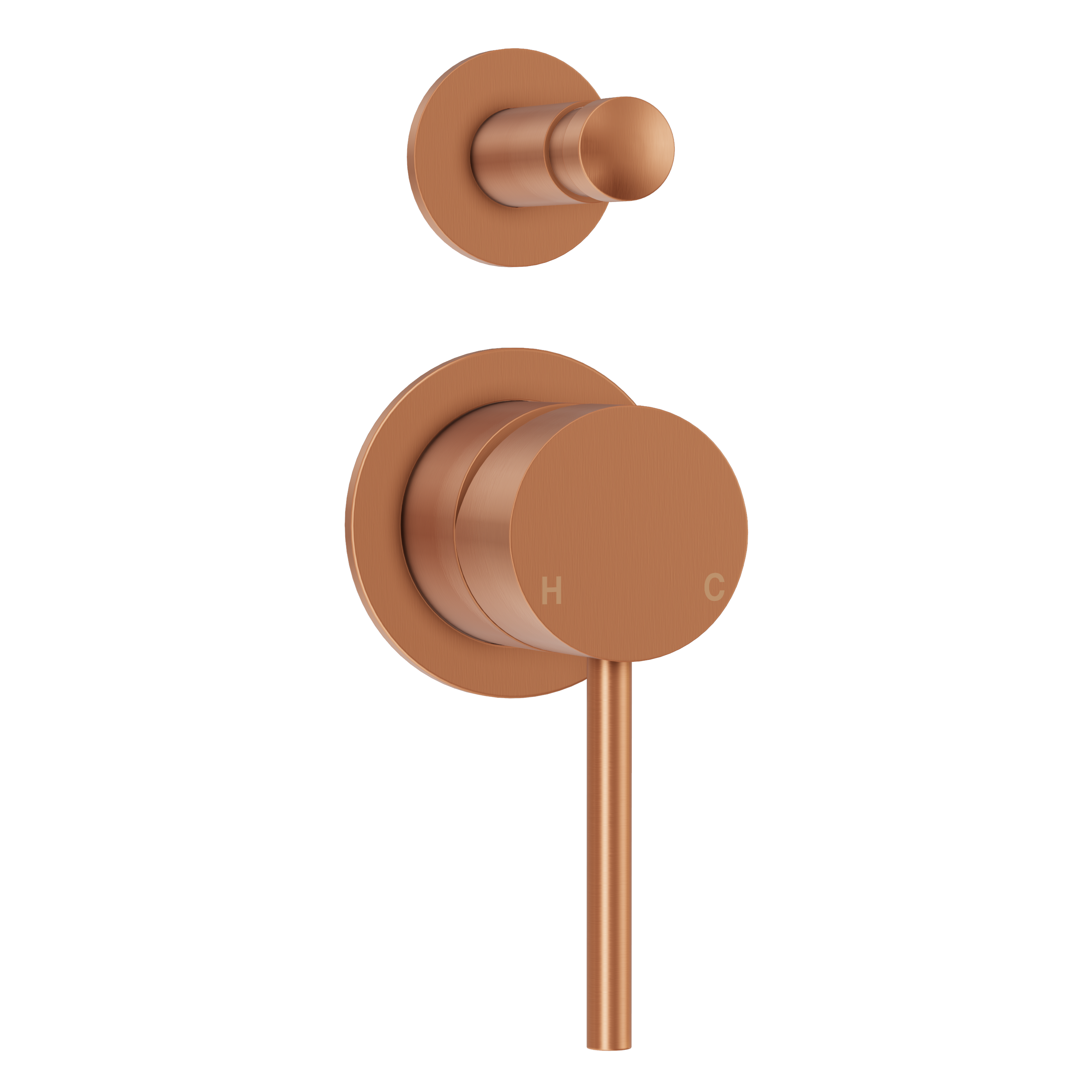 Haven Minimal Diverter Wall Mixer - Brushed Copper