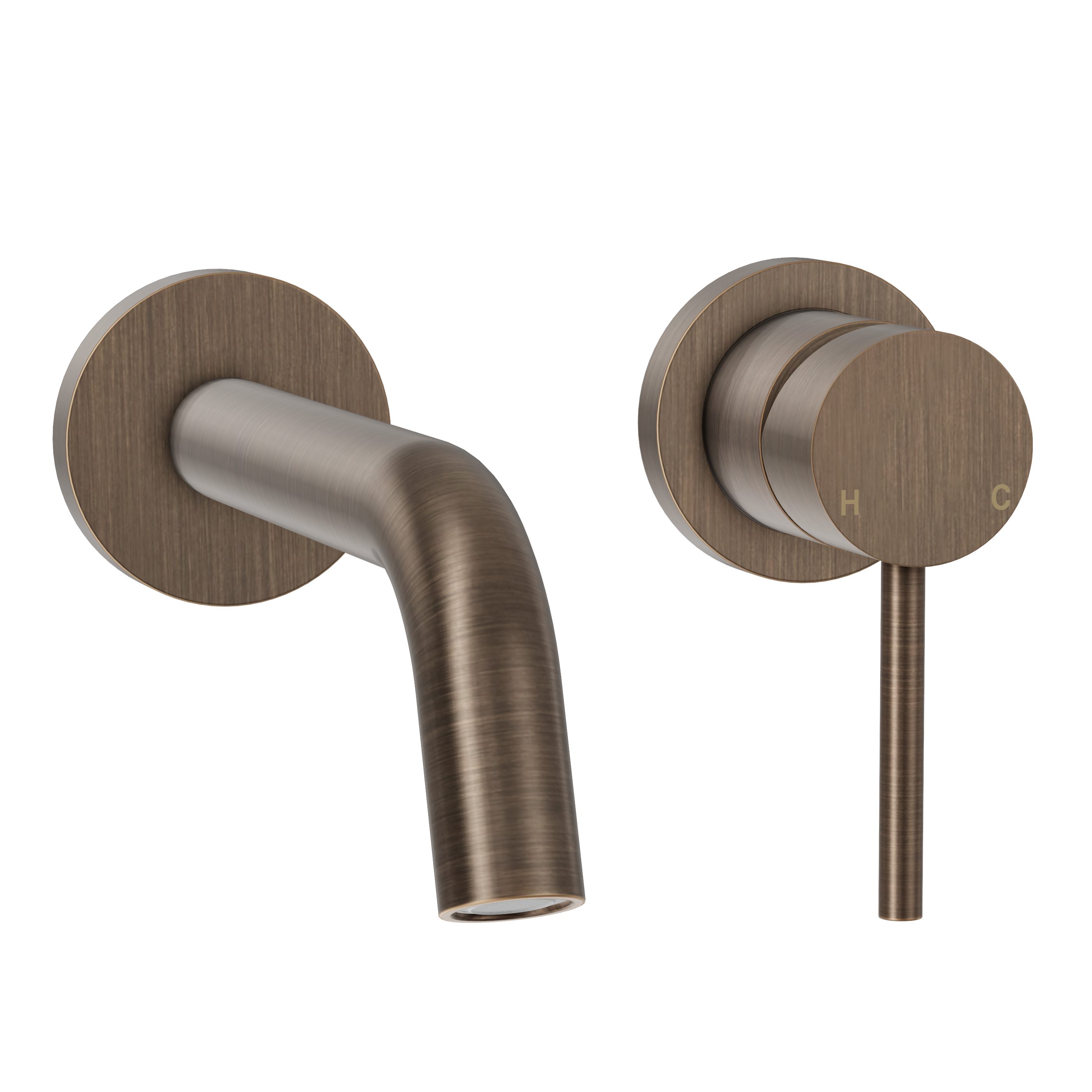 Haven Minimal Wall Mixer and Tap - Antique Brass