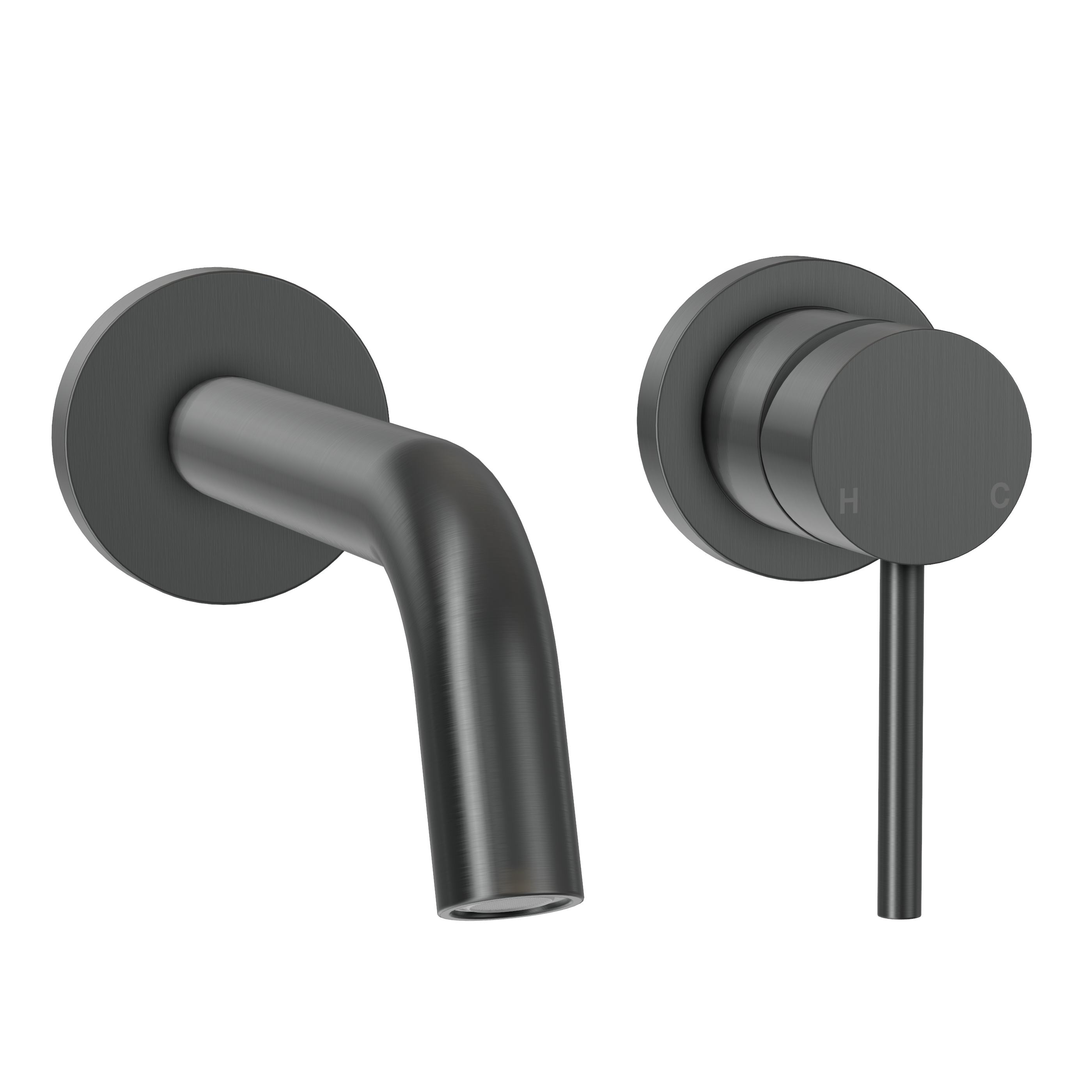 Haven Minimal Wall Mixer and Tap - Gun Metal Brushed
