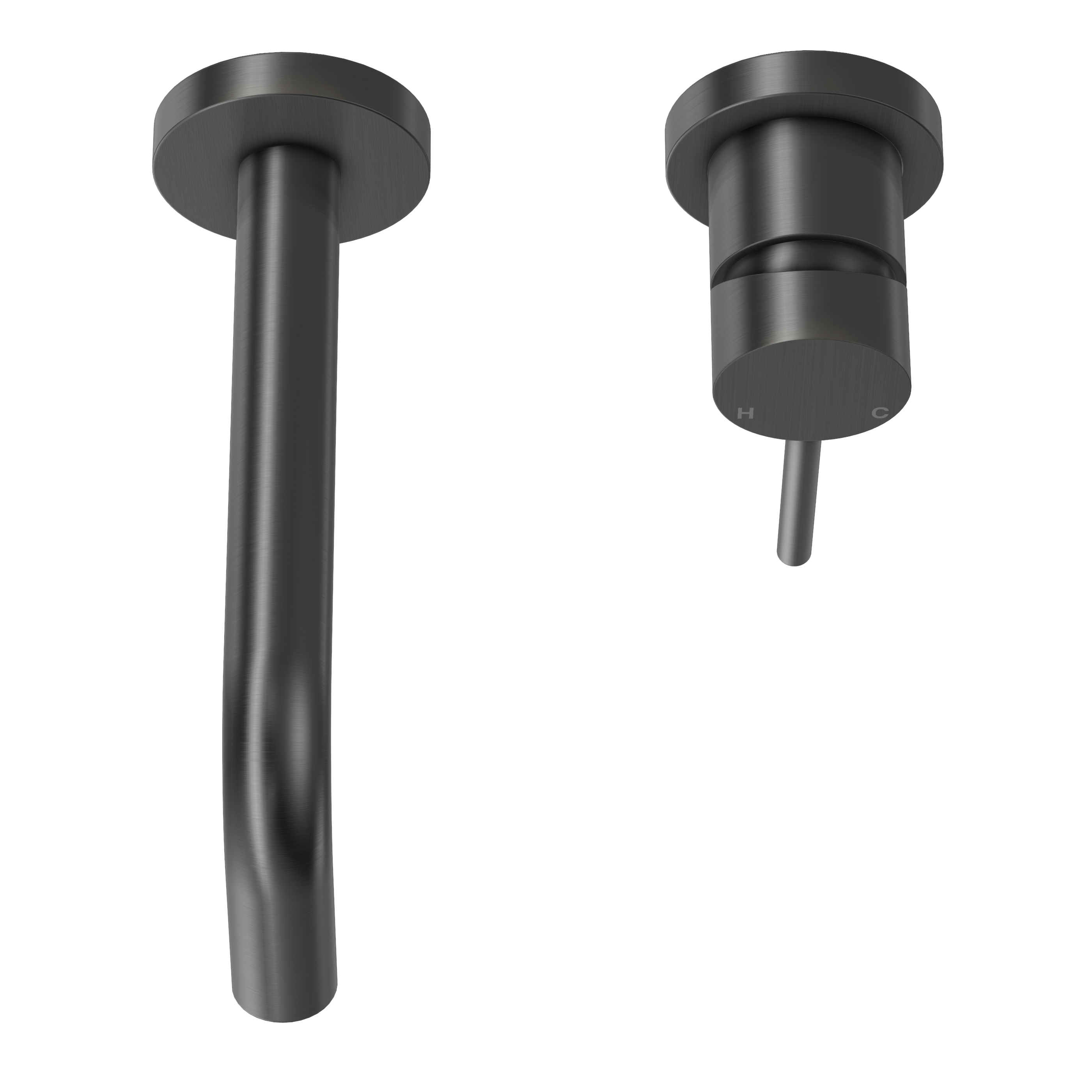 Haven Minimal Wall Mixer and Tap - Gun Metal Brushed