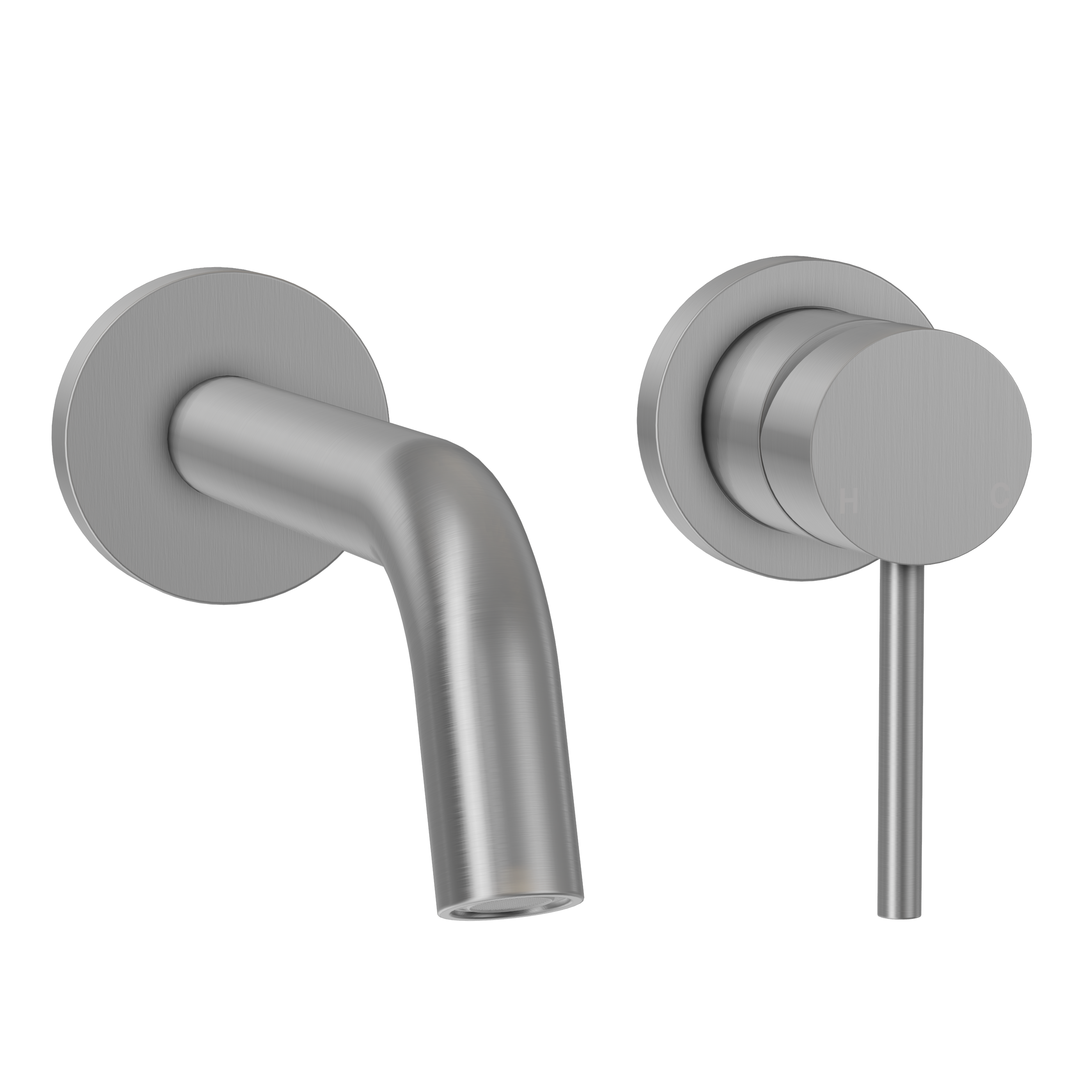 Haven Minimal Wall Mixer and Tap - Brushed Nickel