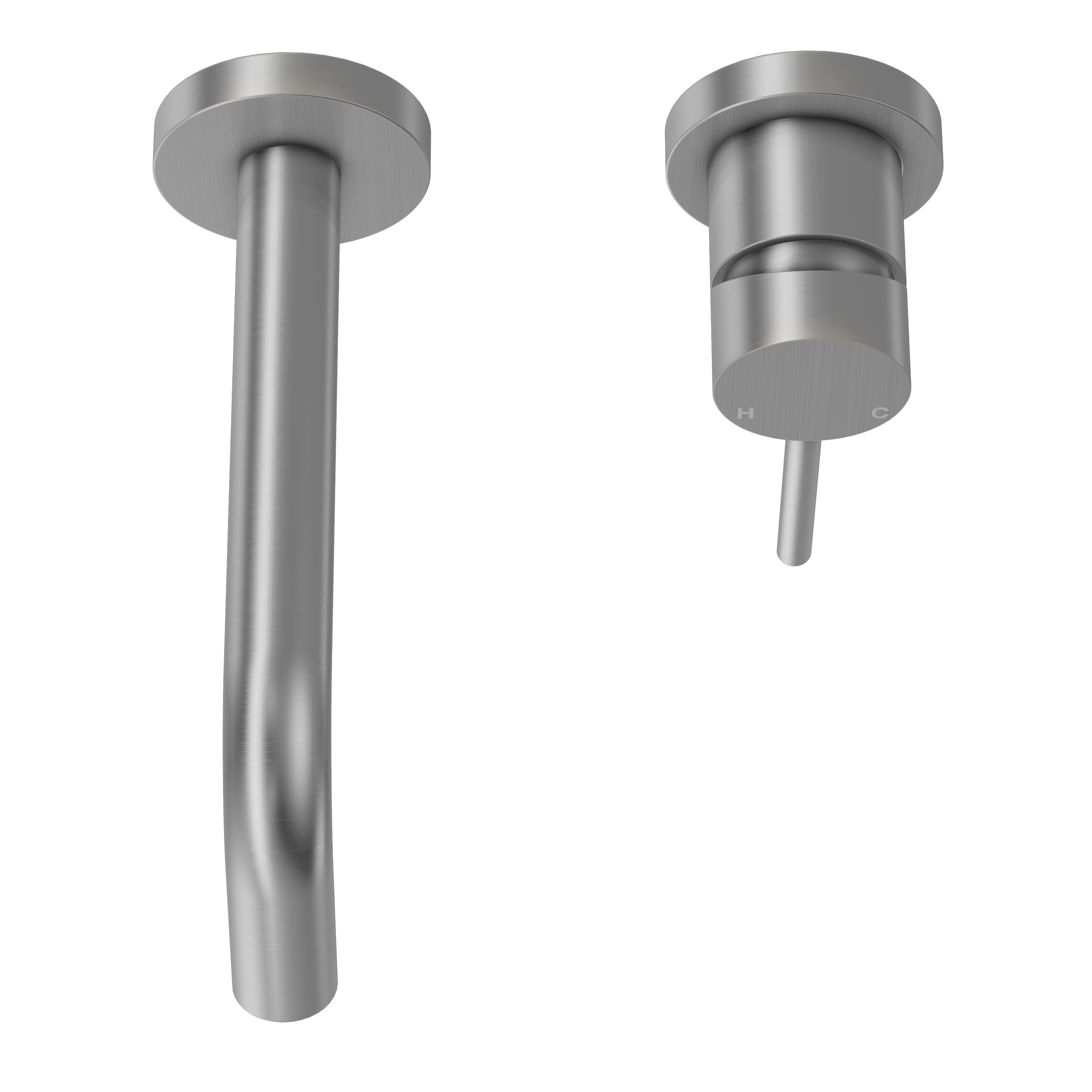 Haven Minimal Wall Mixer and Tap - Brushed Nickel