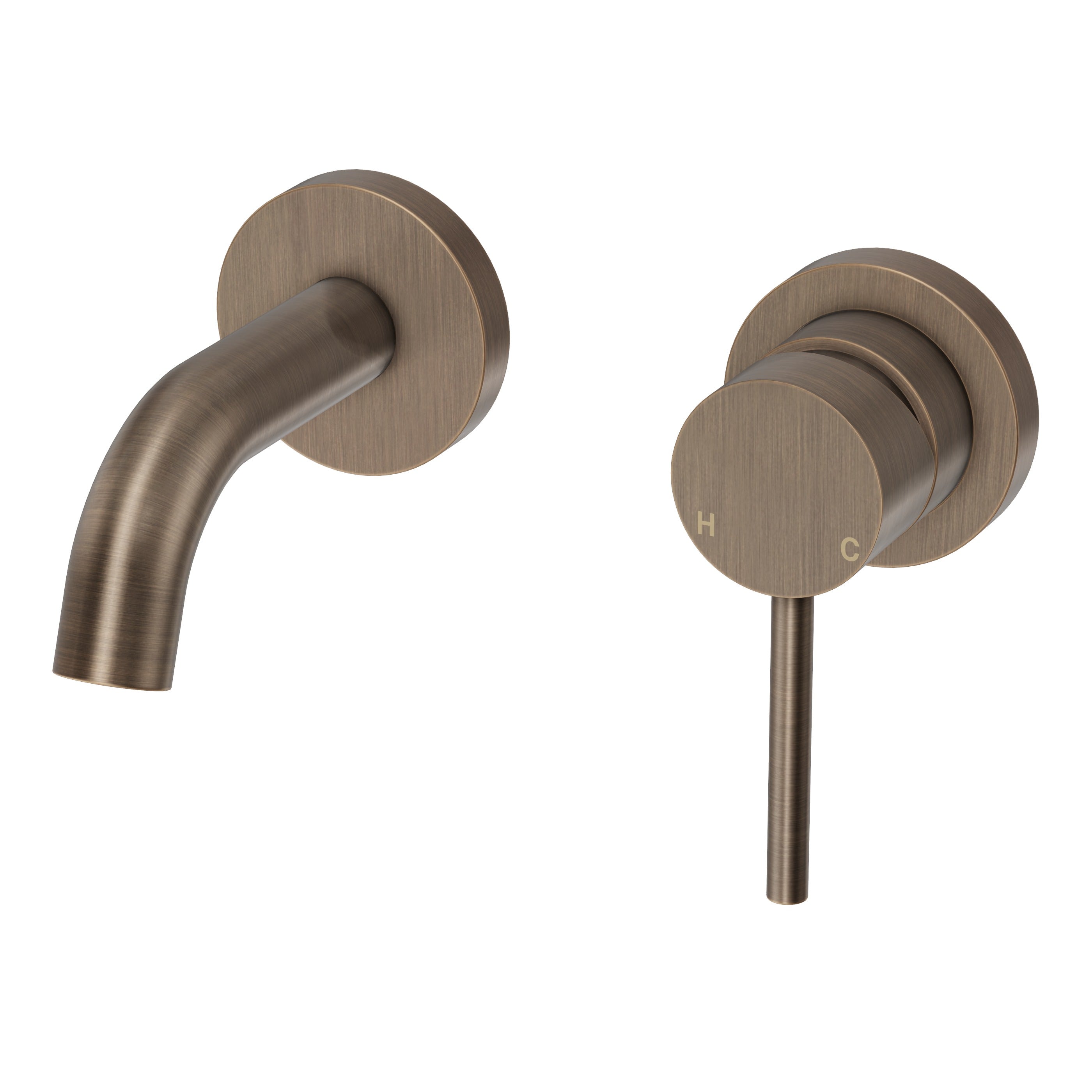 Haven Short Wall Mixer and Tap - Antique Brass