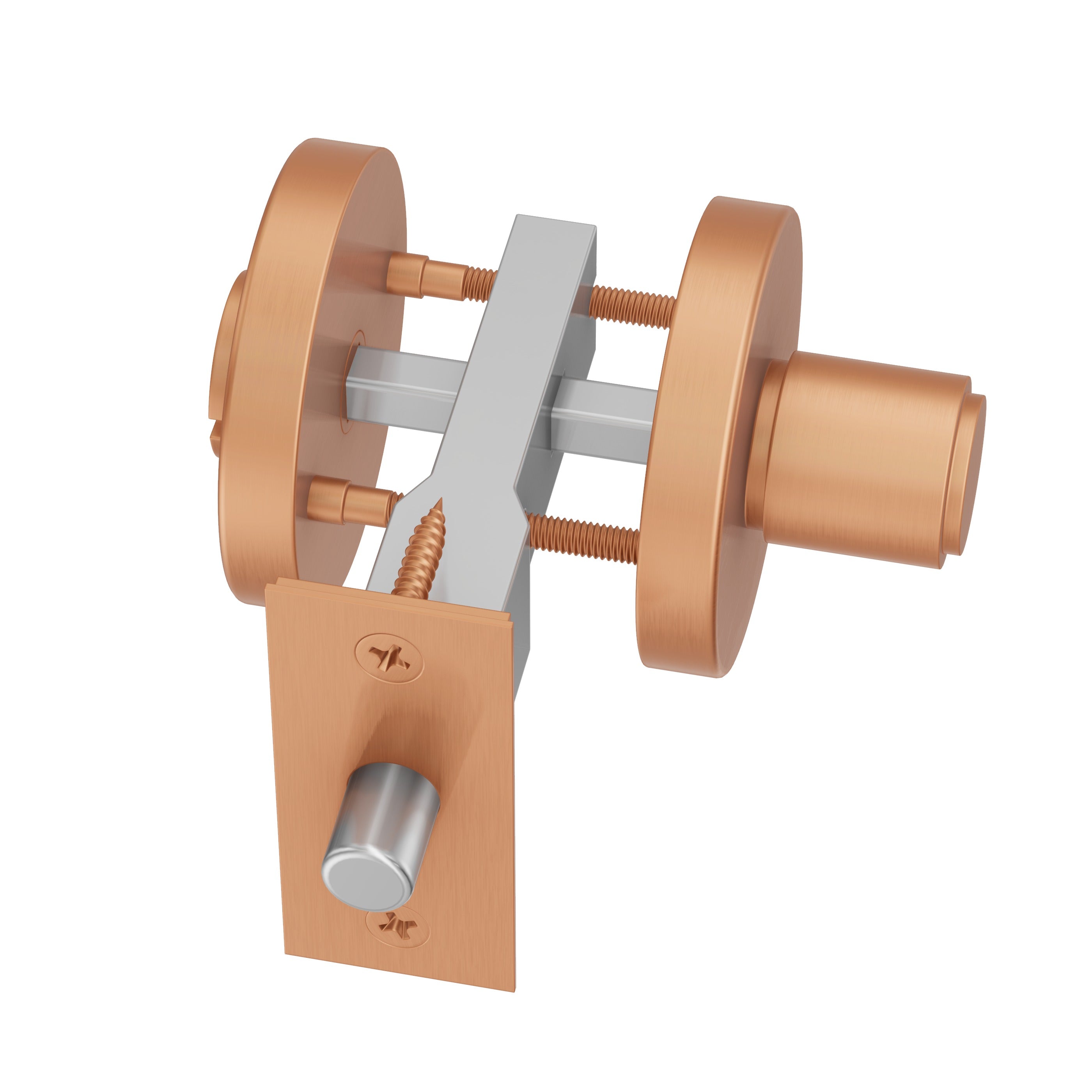 Lombardy Door Lock - Brushed Copper