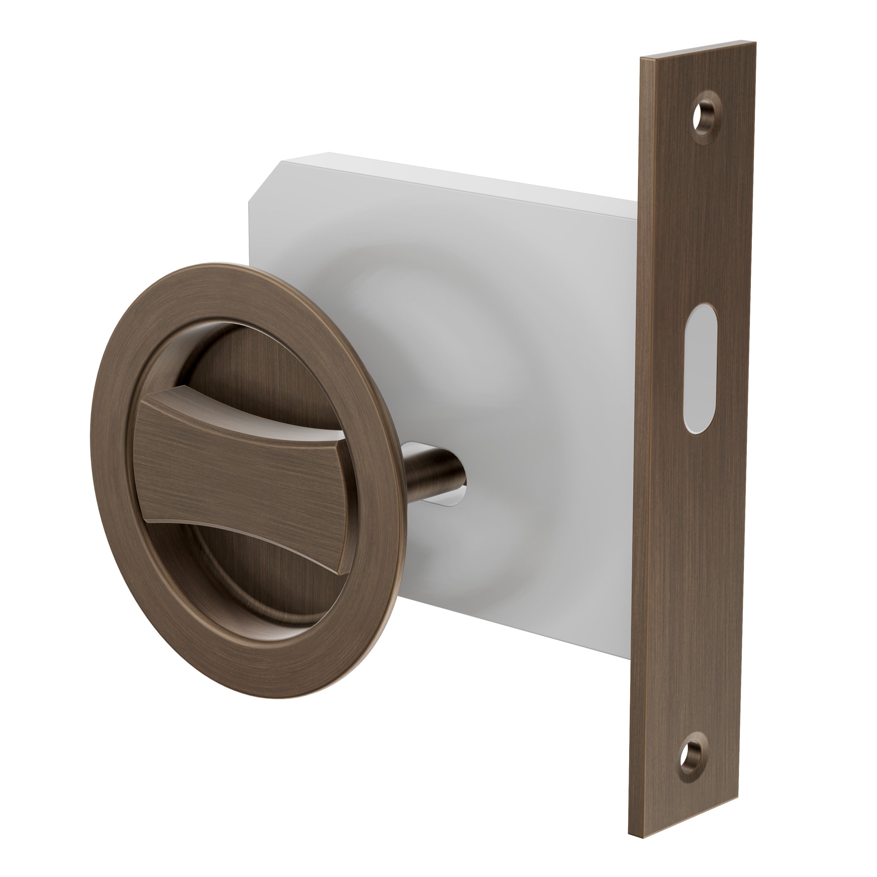 Lombardy Flush Door Lock - Antique Brass
