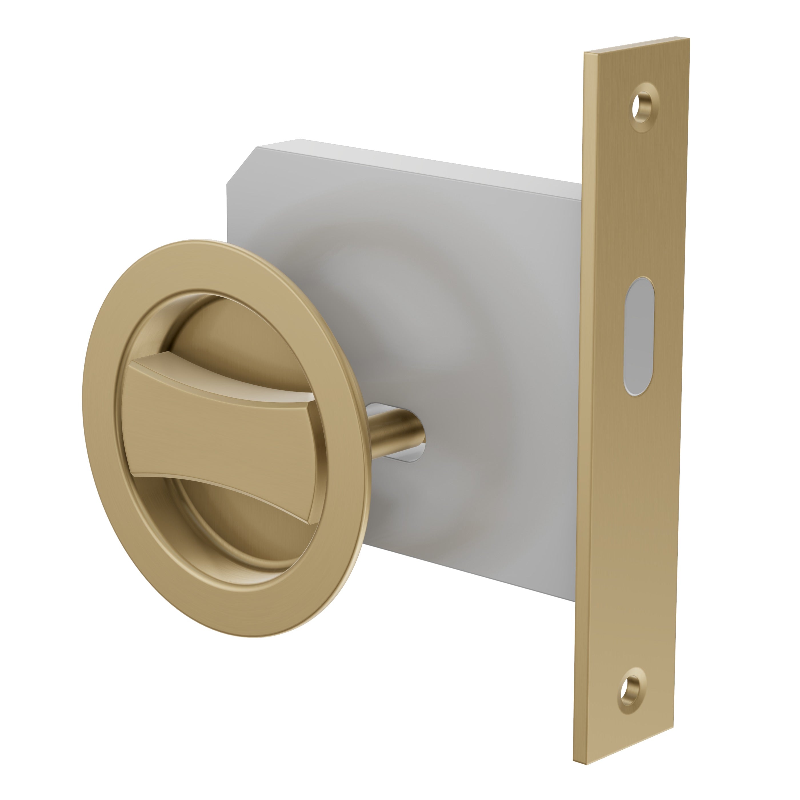 Lombardy Flush Door Lock - Brushed Brass