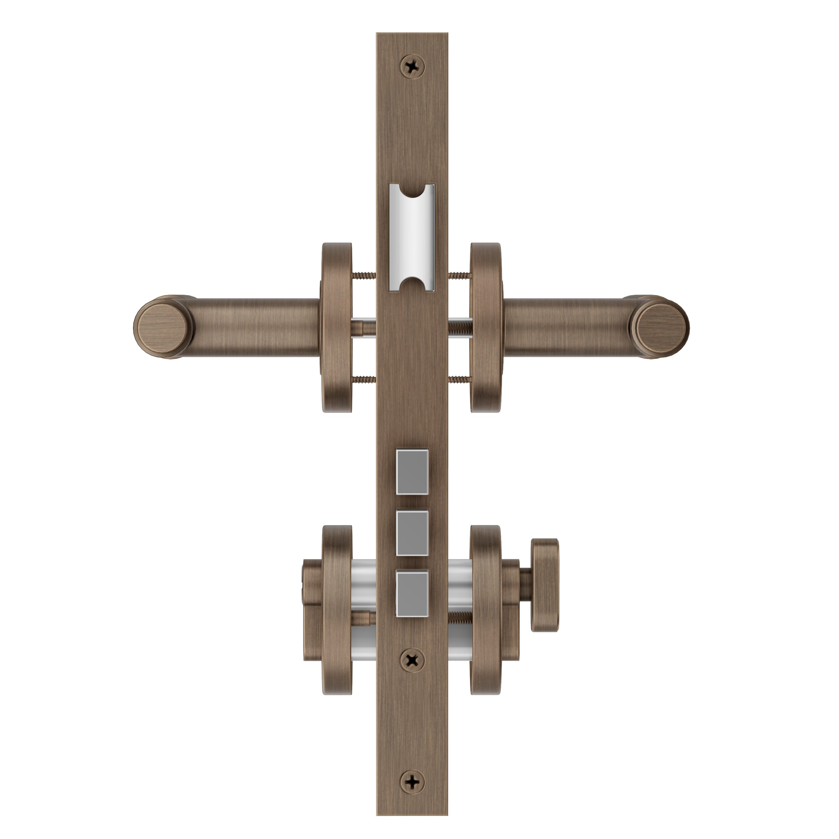 Lombardy Front Door Lock Set - Antique Brass