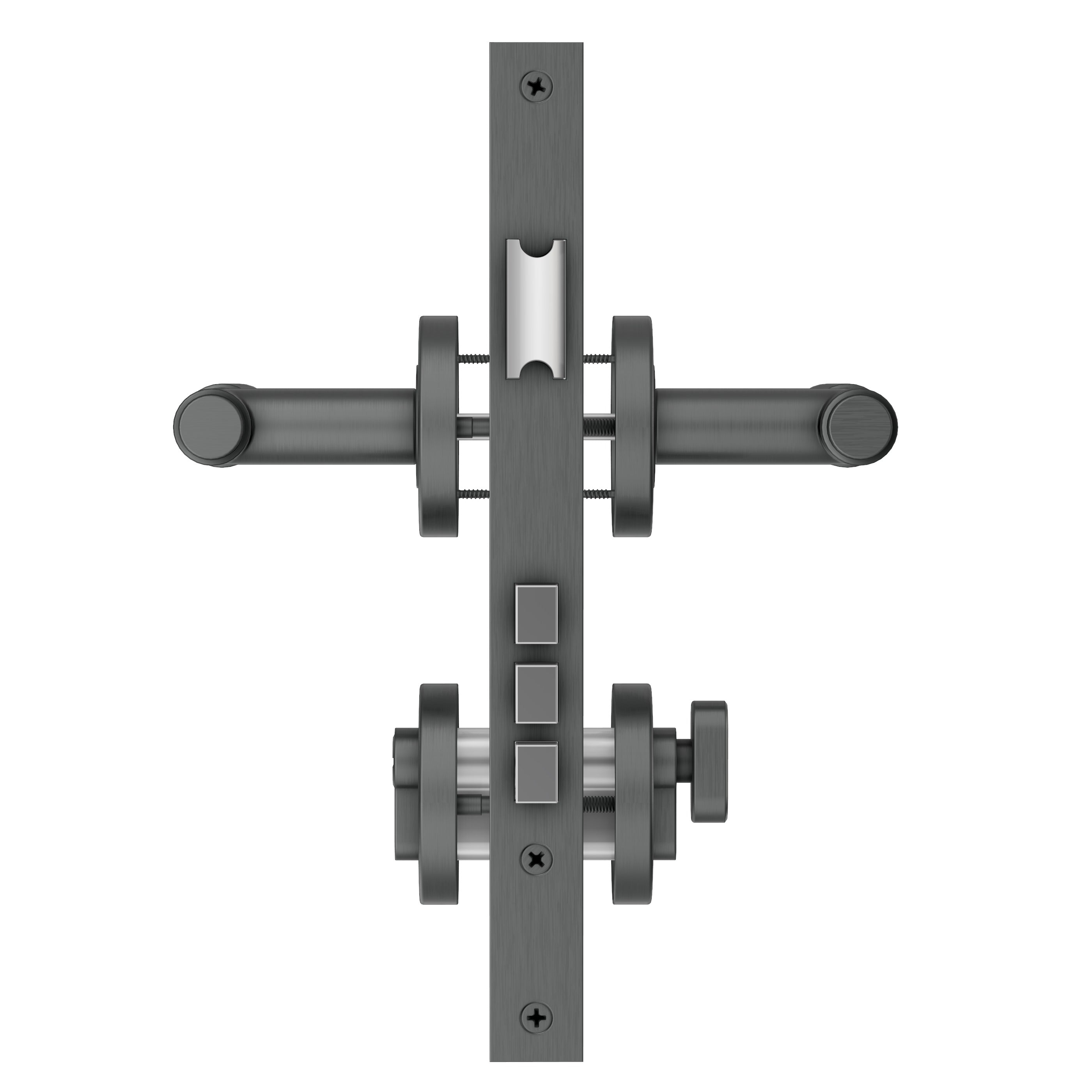 Lombardy Front Door Lock Set - Gun Metal Brushed