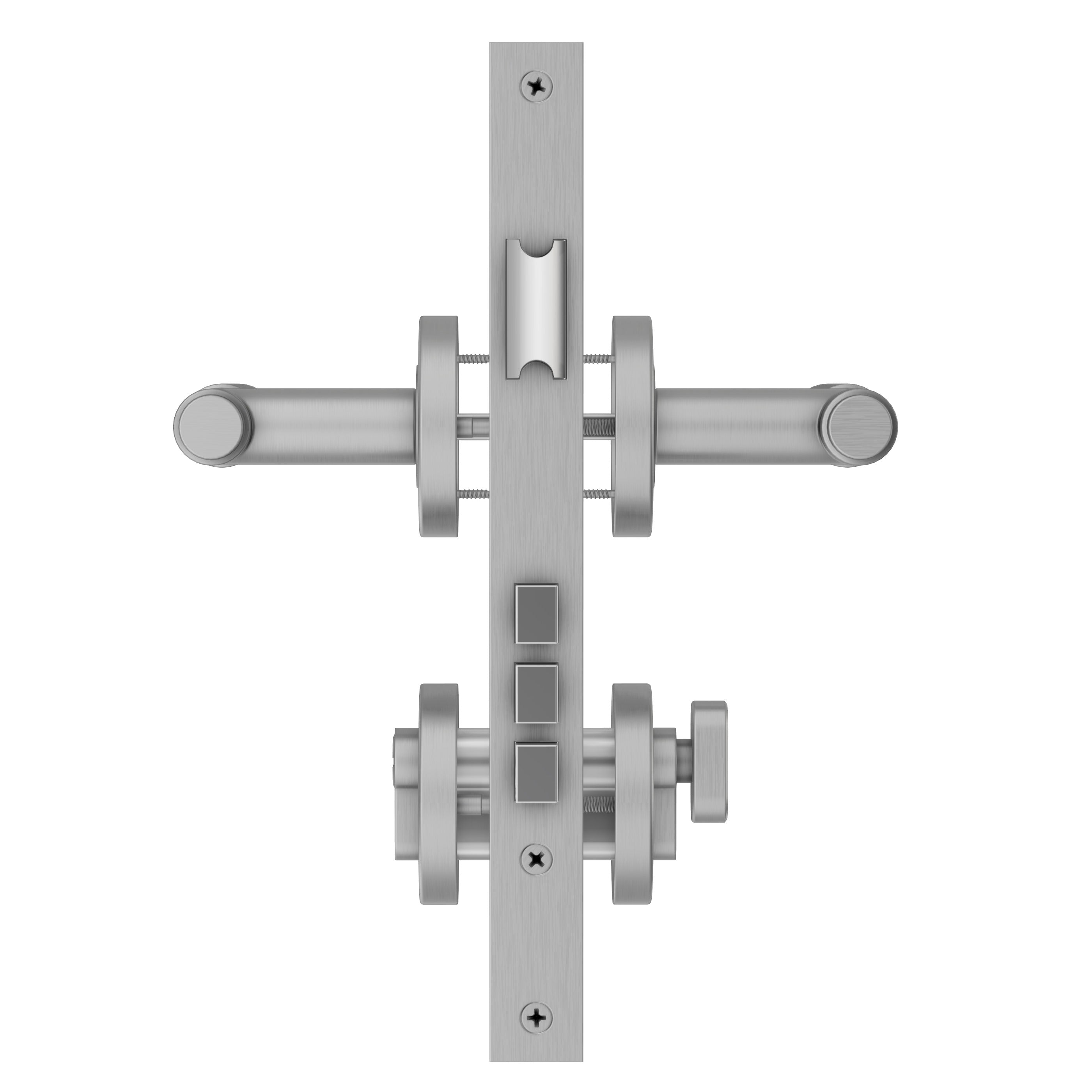 Lombardy Front Door Lock Set - Brushed Nickel