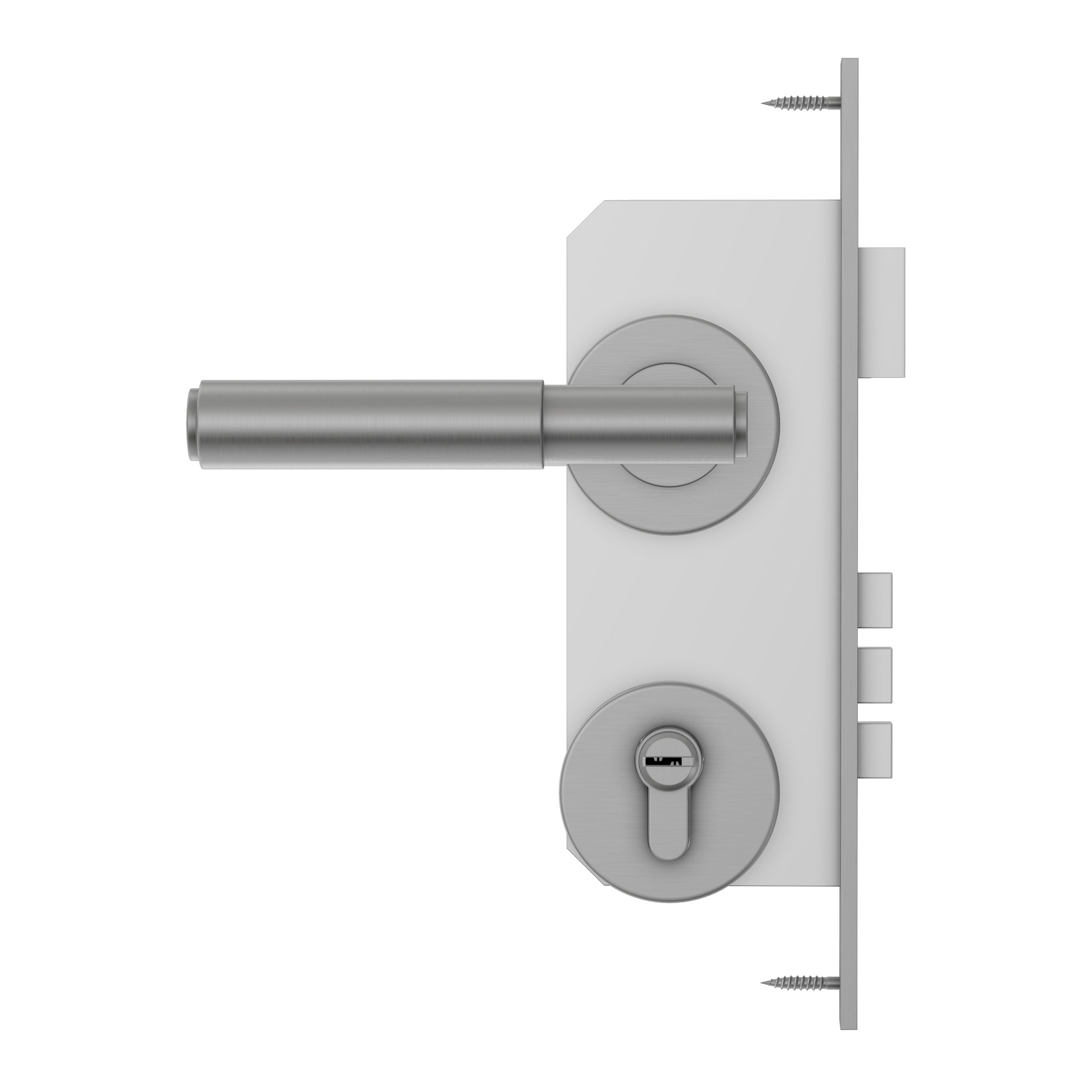 Lombardy Front Door Lock Set - Brushed Nickel