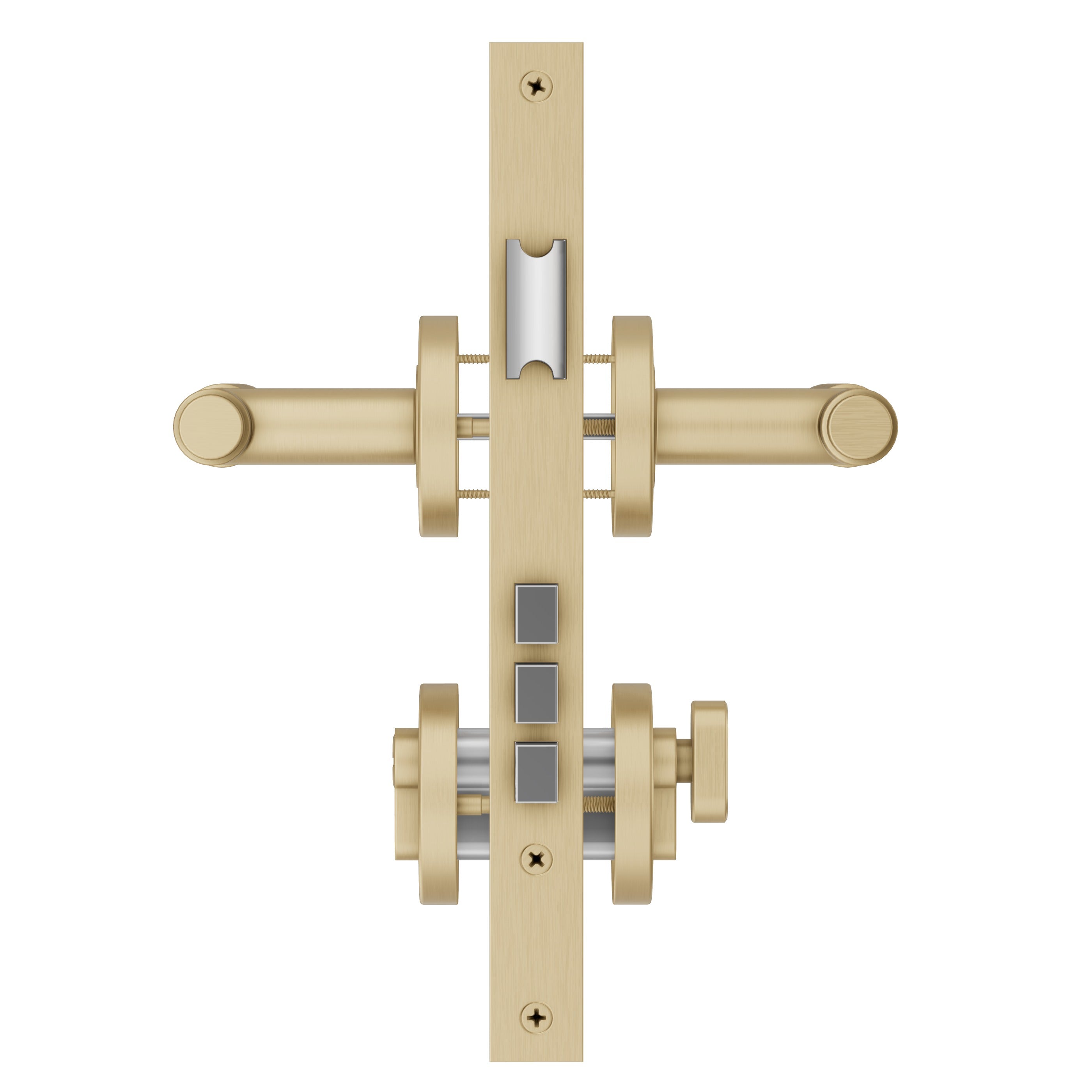 Lombardy Front Door Lock Set - Brushed Brass