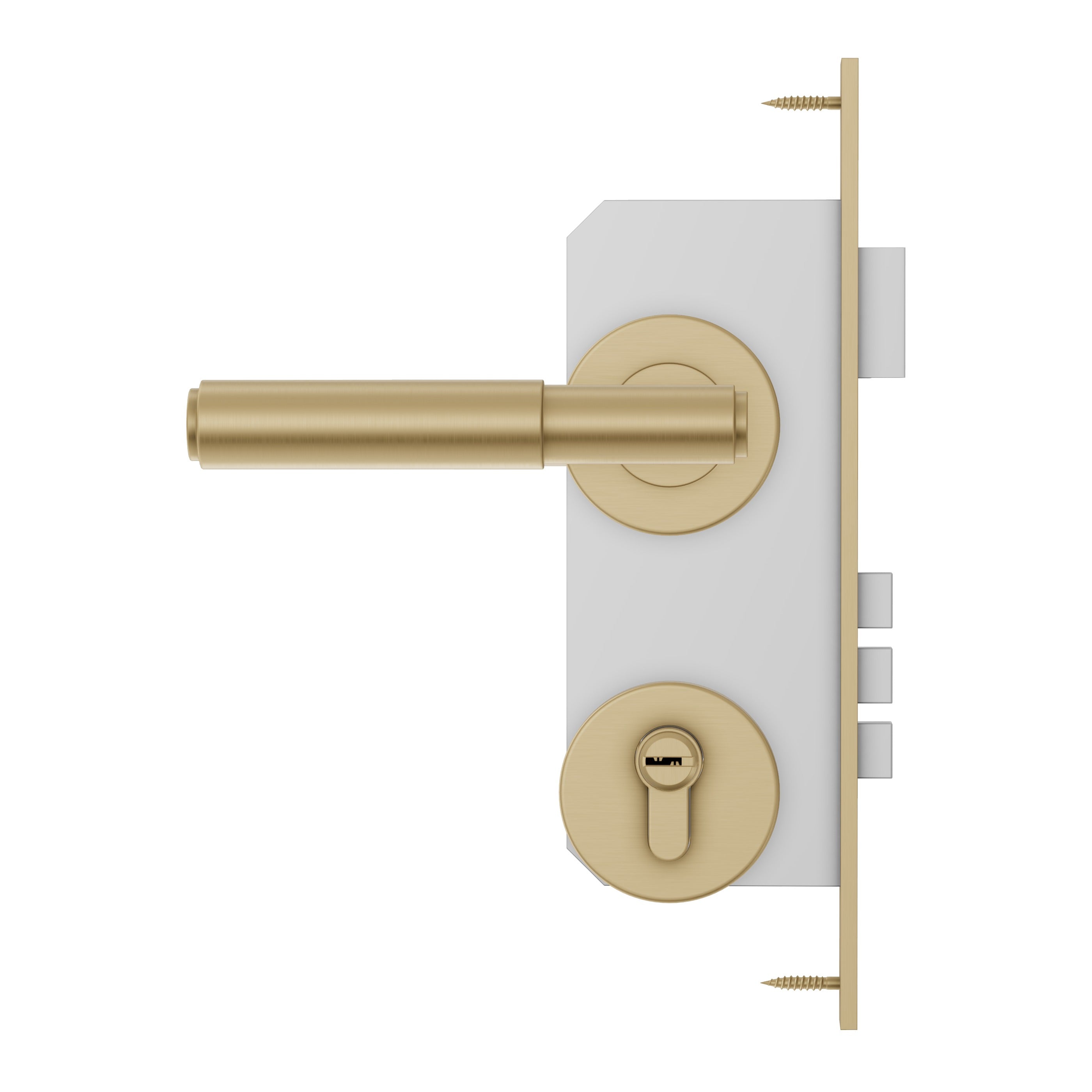 Lombardy Front Door Lock Set - Brushed Brass