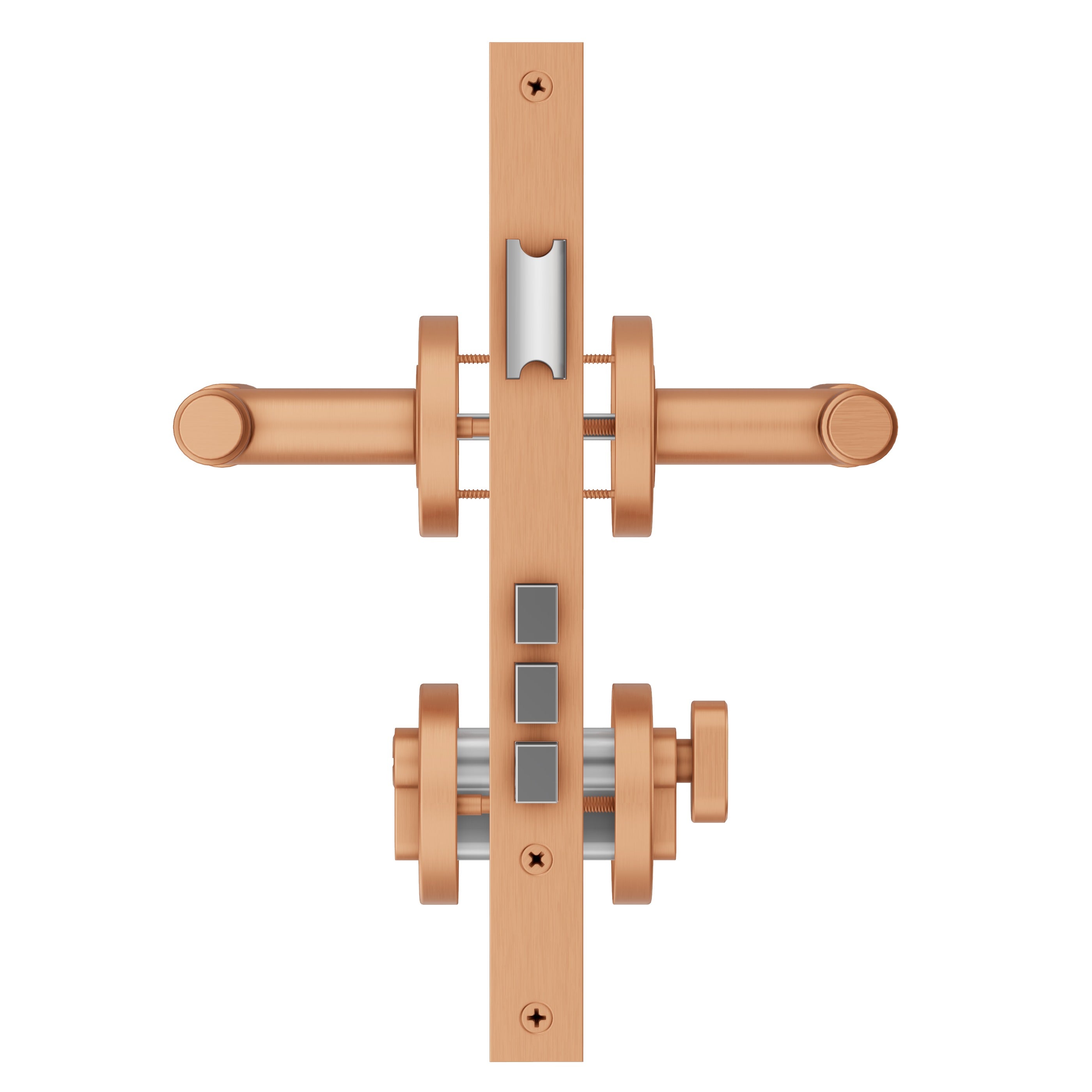 Lombardy Front Door Lock Set - Brushed Copper