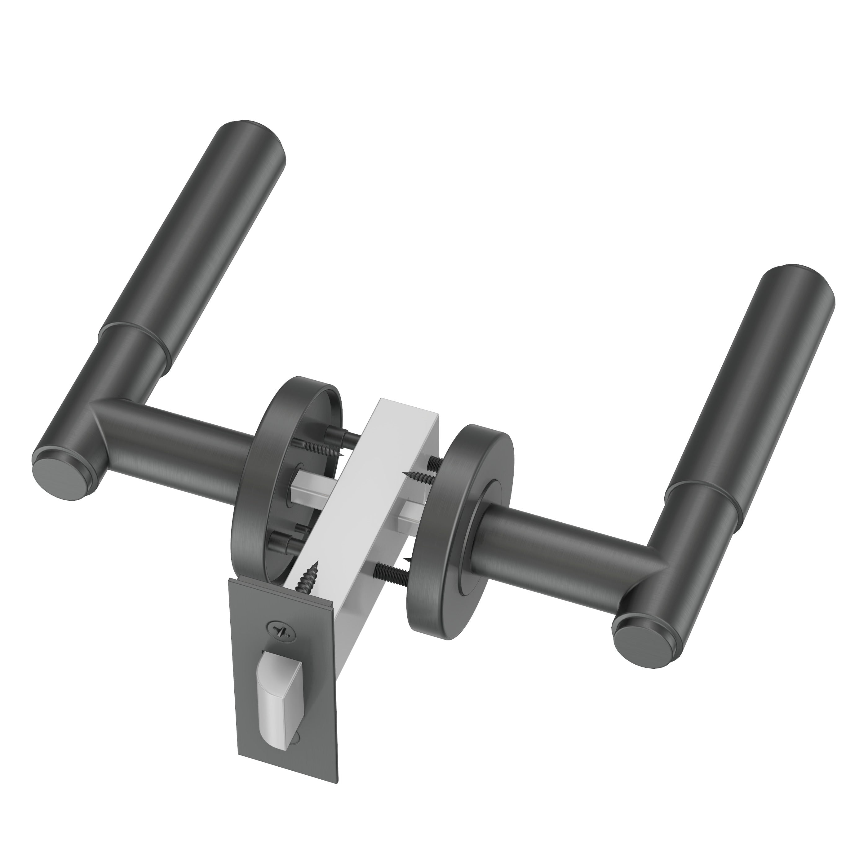 Lombardy Passage Door Handle - Gun Metal Brushed