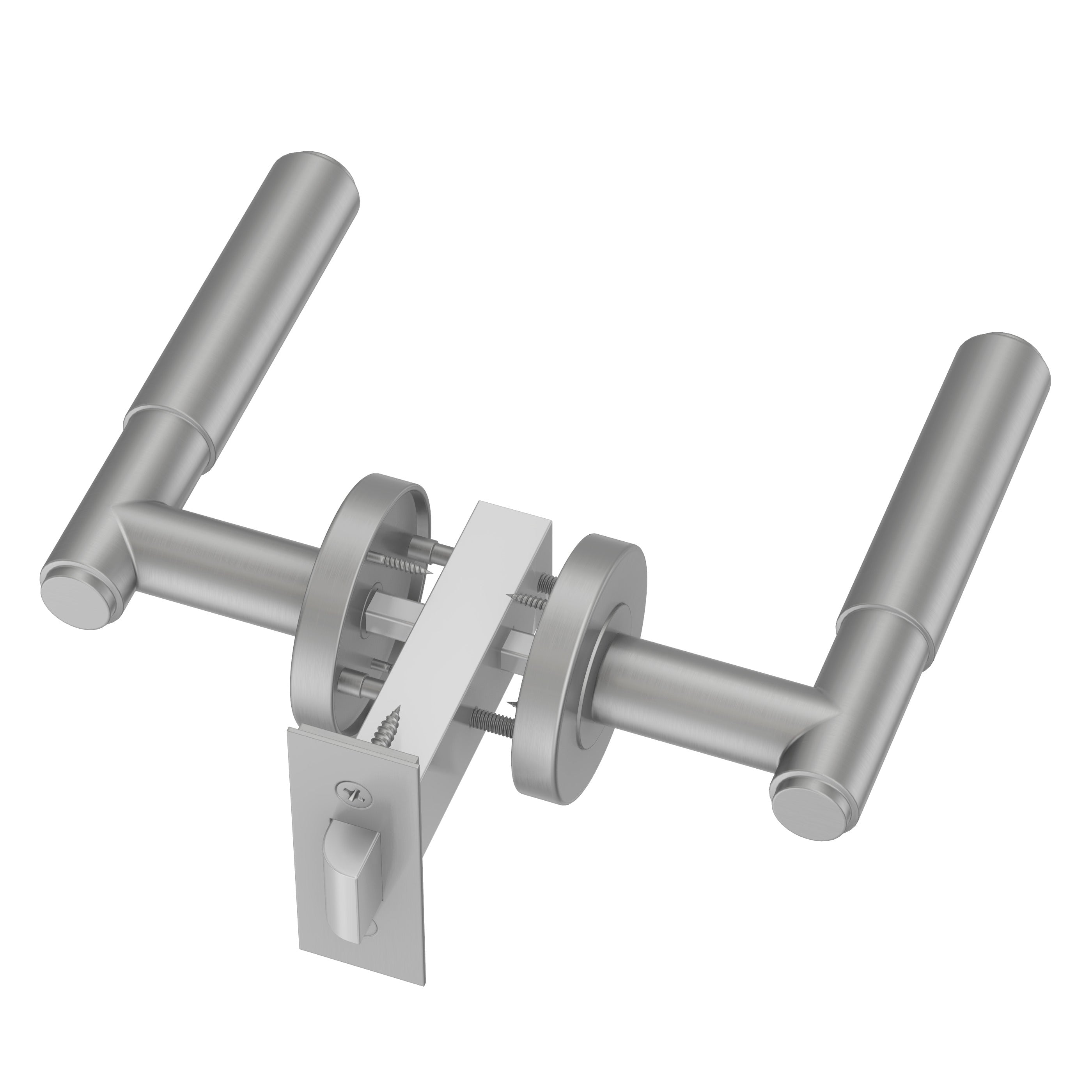 Lombardy Passage Door Handle - Brushed Nickel