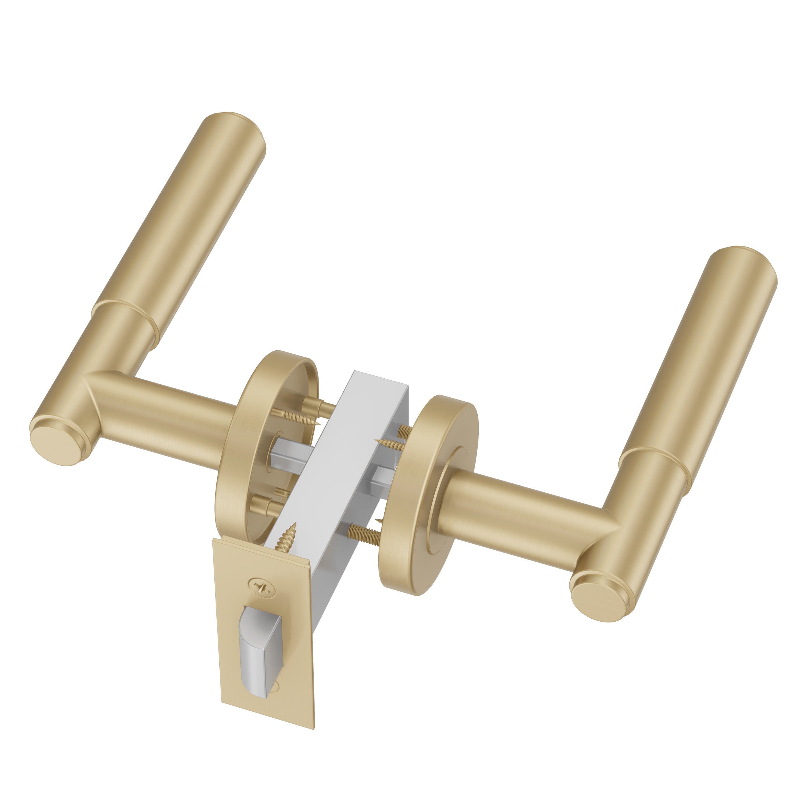 Lombardy Passage Door Handle - Brushed Brass