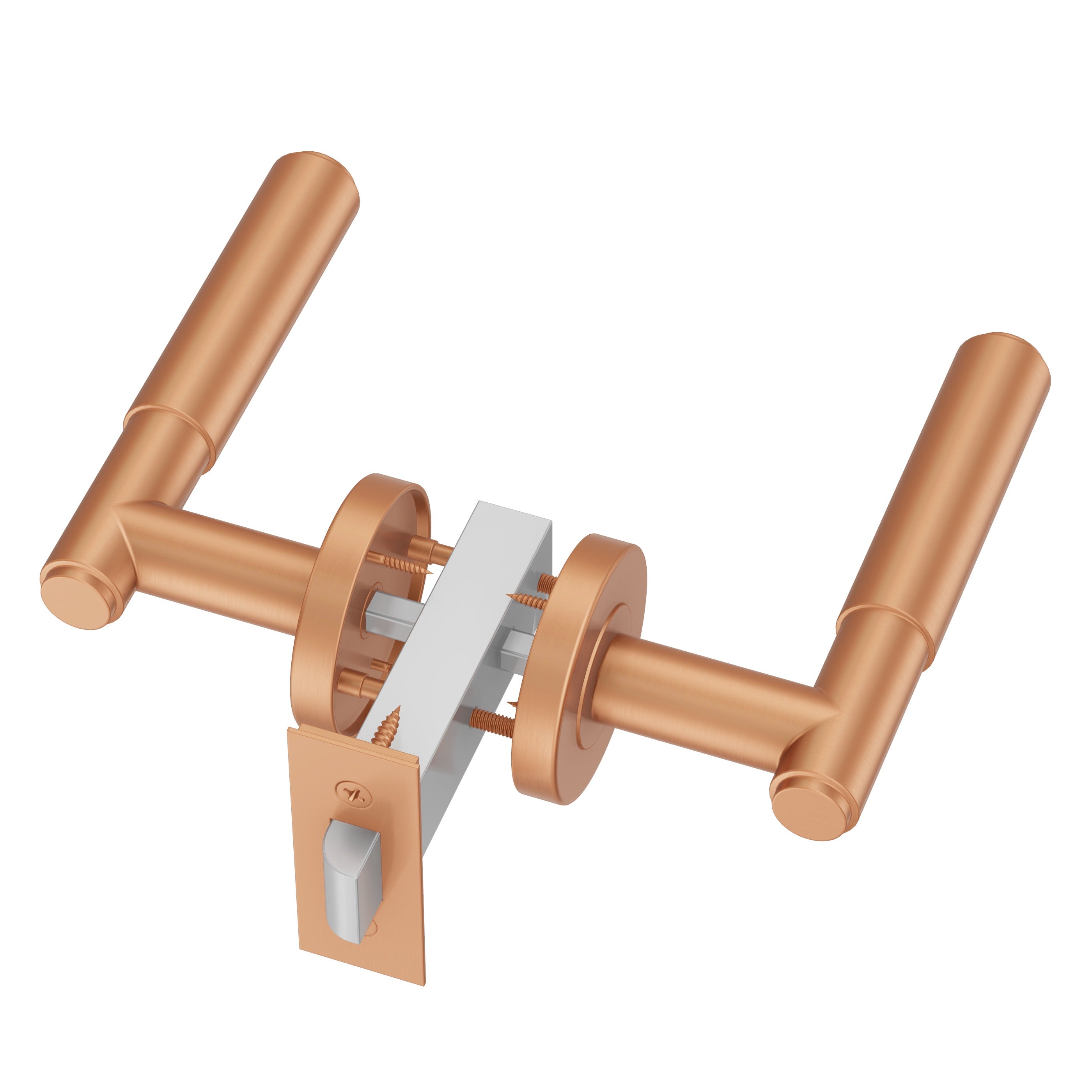 Lombardy Passage Door Handle - Brushed Copper