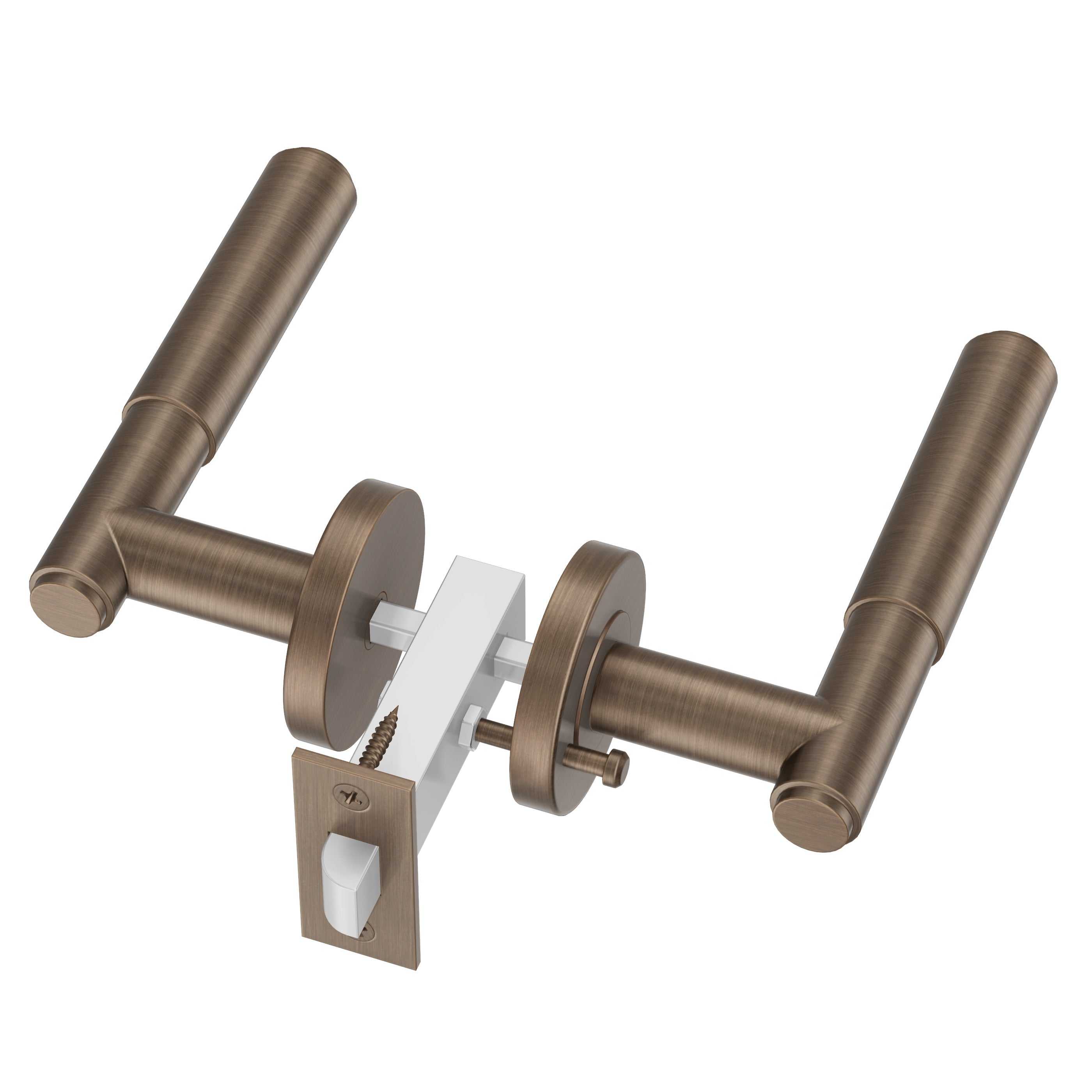 Lombardy Privacy Door Handle - Antique Brass