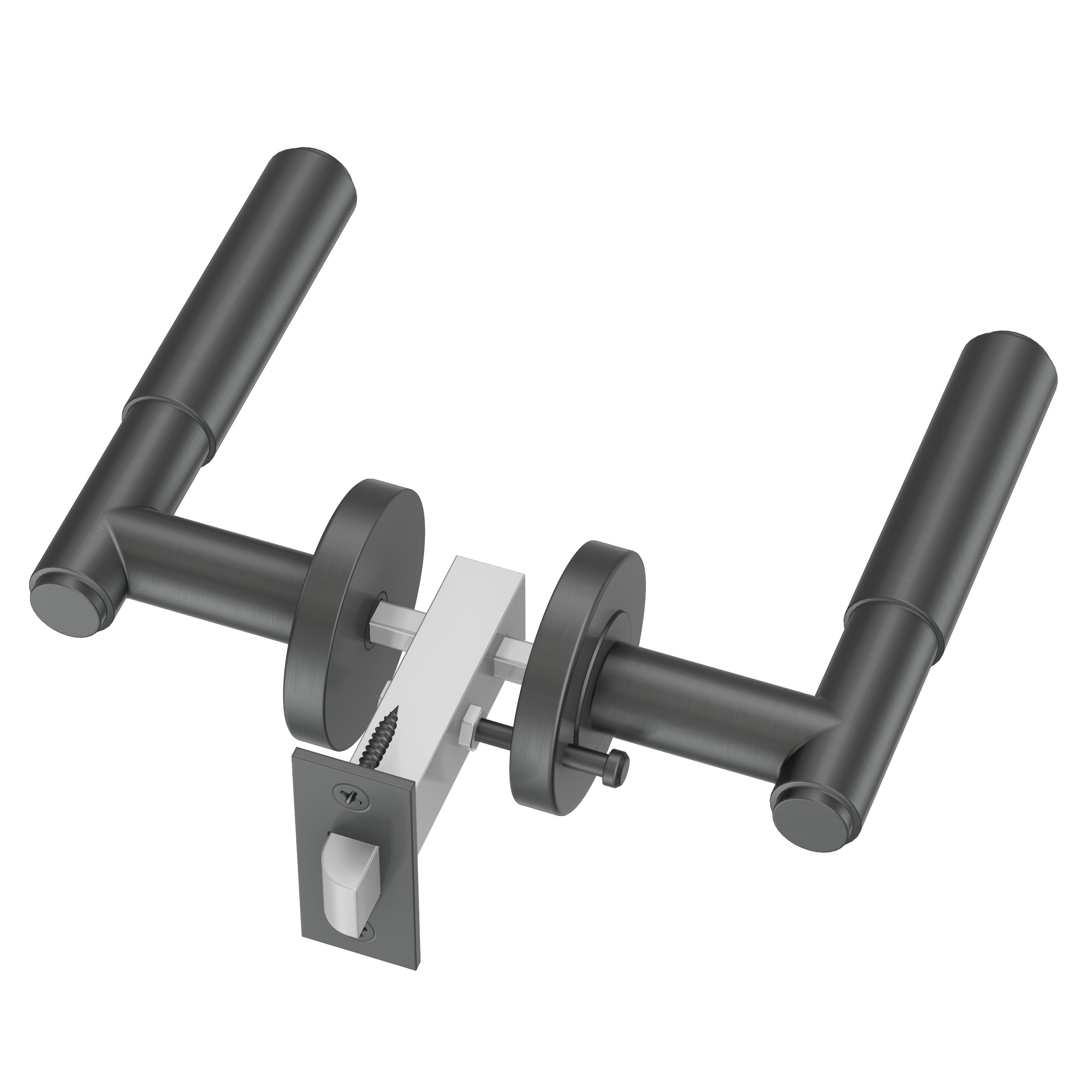 Lombardy Privacy Door Handle - Gun Metal Brushed