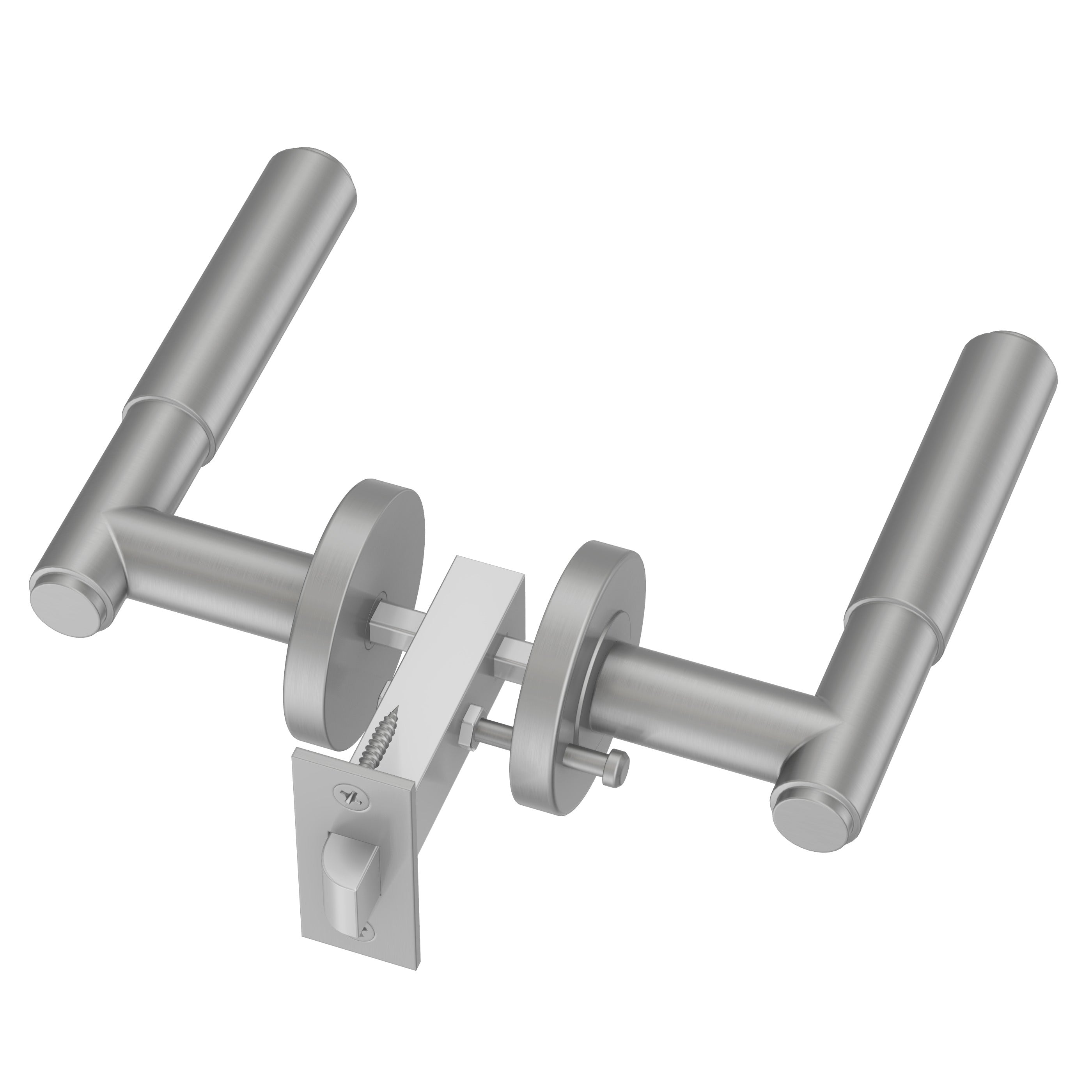 Lombardy Privacy Door Handle - Brushed Nickel