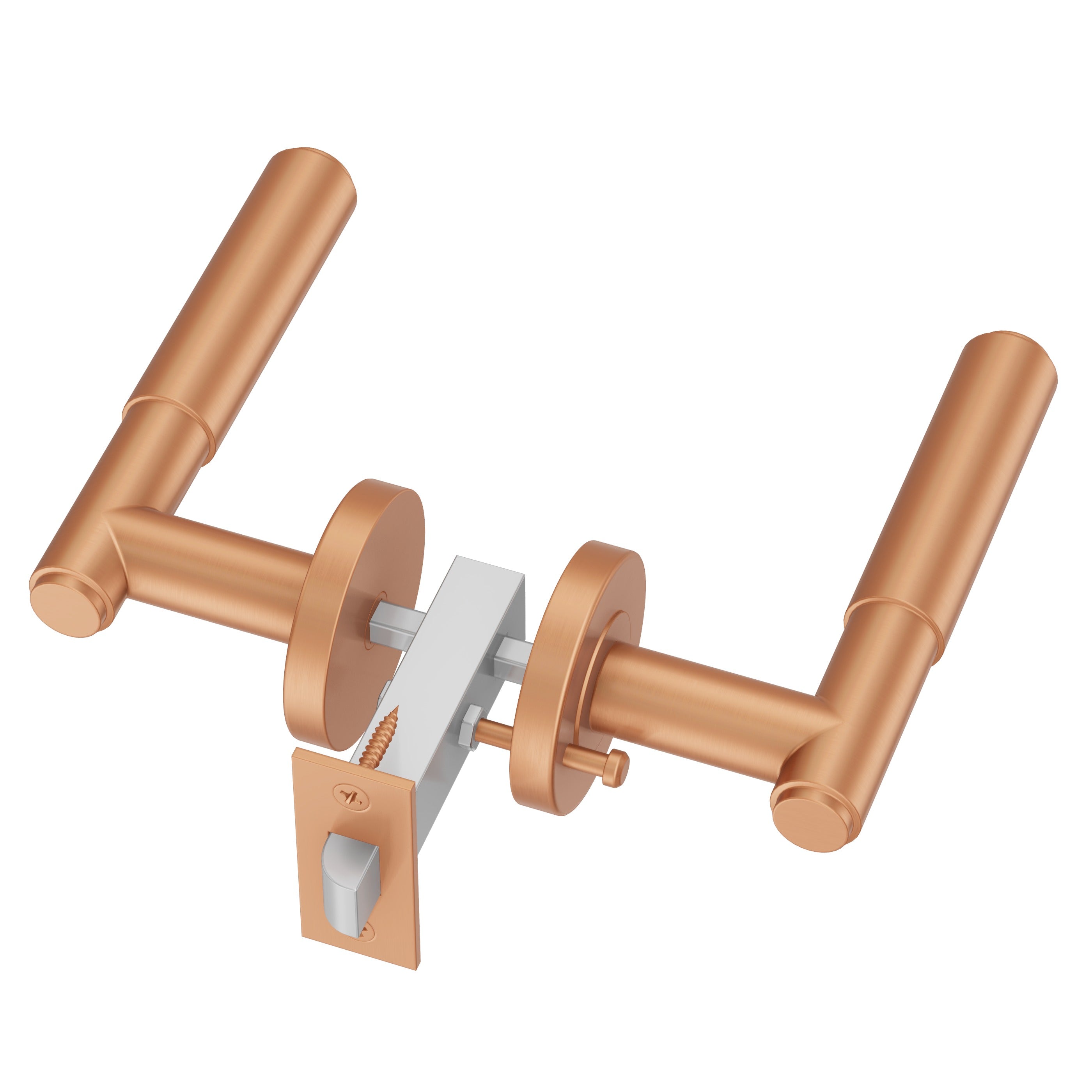Lombardy Privacy Door Handle - Brushed Copper