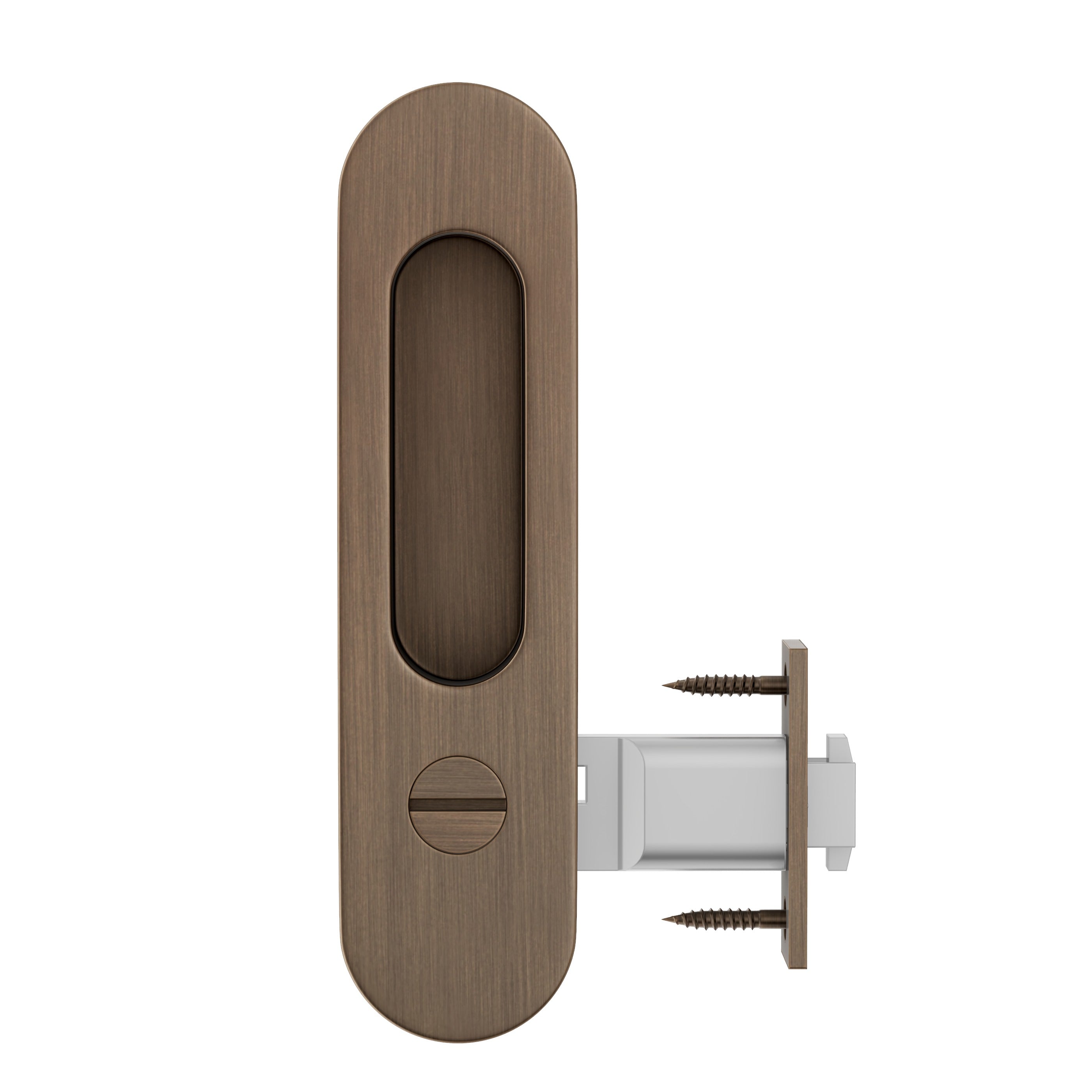 Lombardy Privacy Sliding Door Lock - Antique Brass