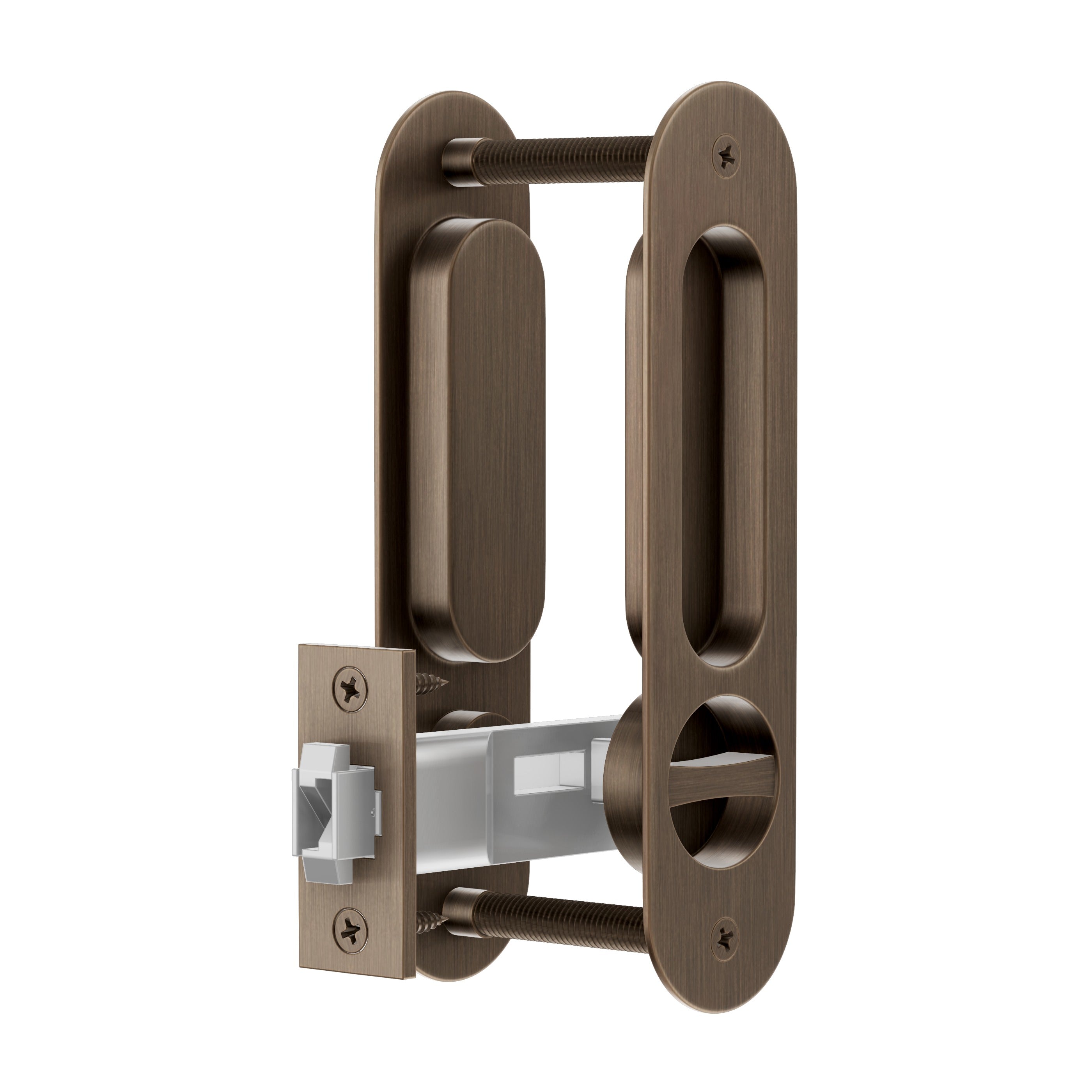 Lombardy Privacy Sliding Door Lock - Antique Brass