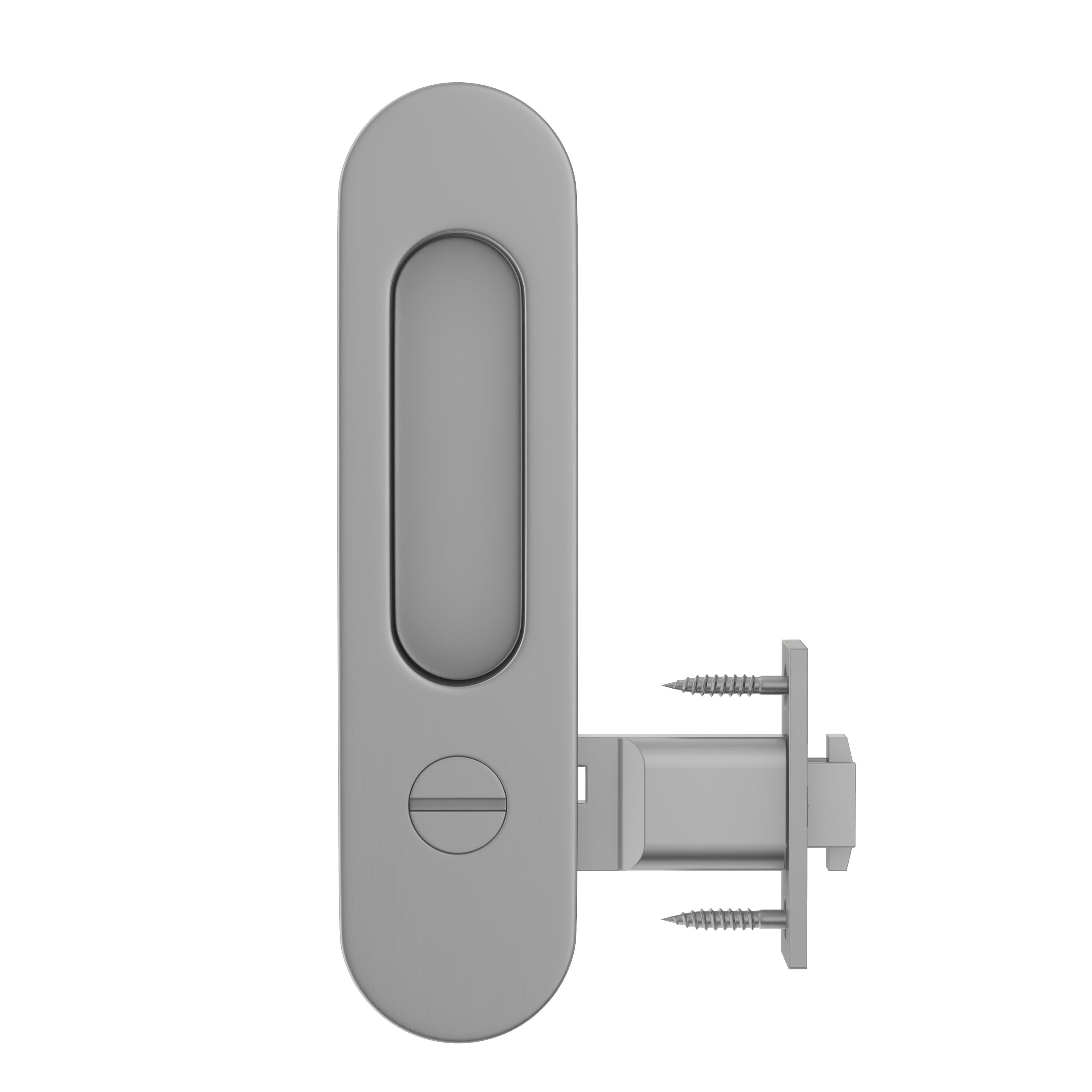 Lombardy Privacy Sliding Door Lock - Brushed Nickel