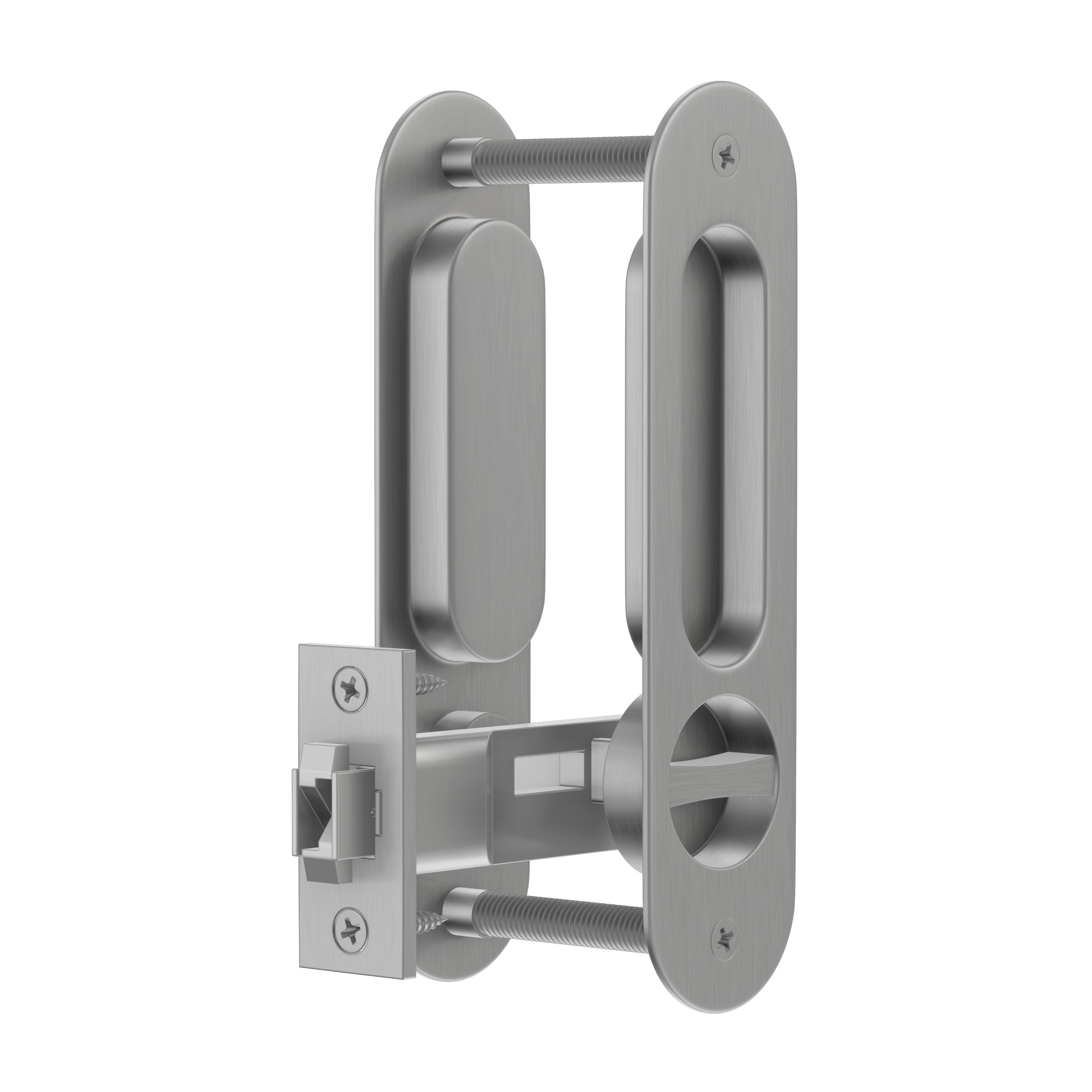 Lombardy Privacy Sliding Door Lock - Brushed Nickel