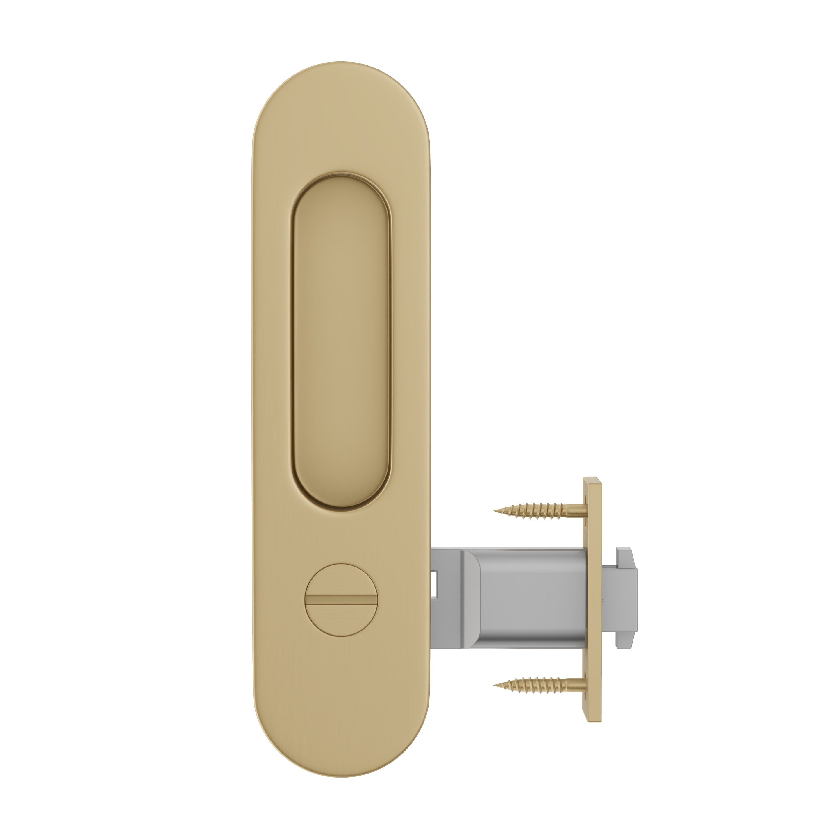 Lombardy Privacy Sliding Door Lock - Brushed Brass