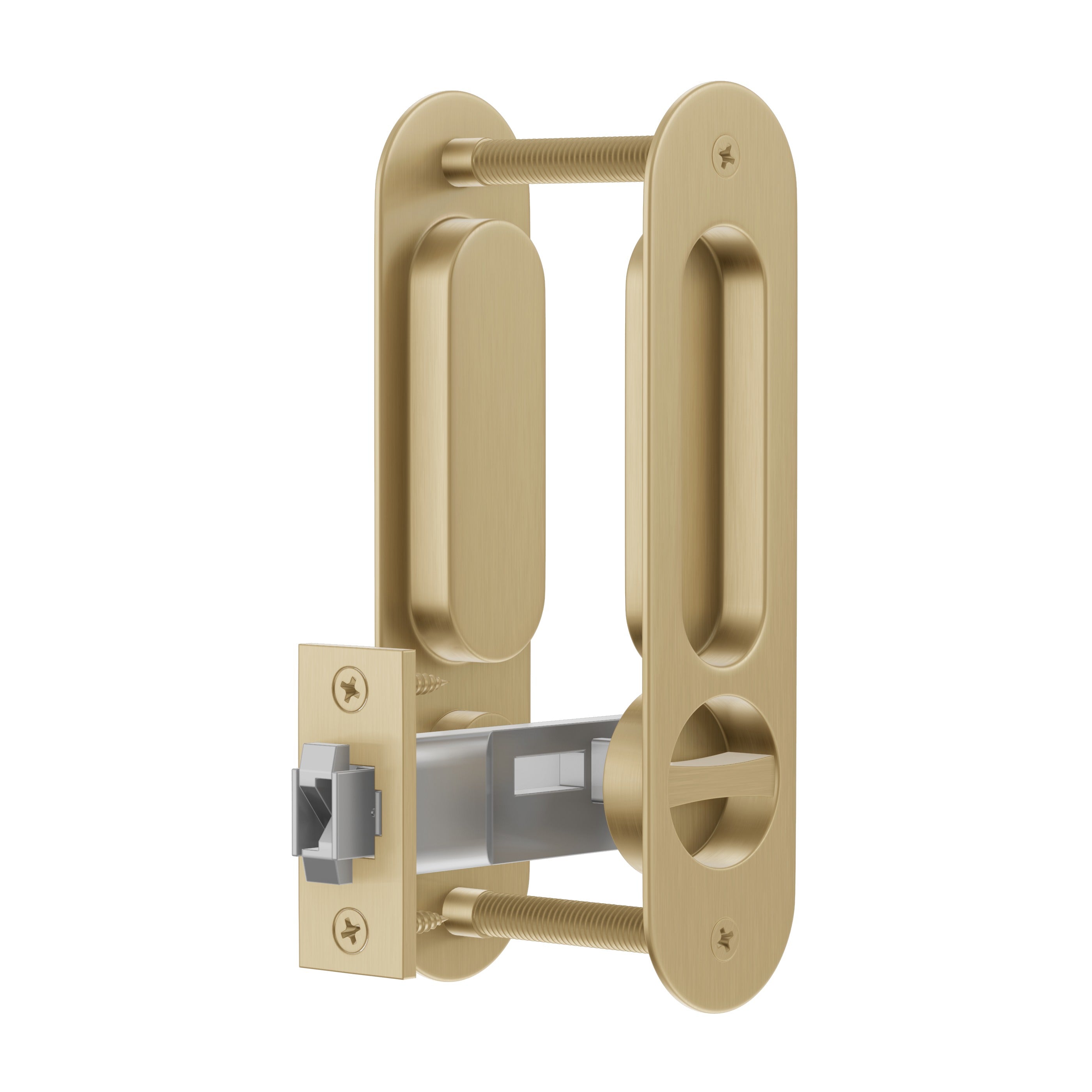 Lombardy Privacy Sliding Door Lock - Brushed Brass
