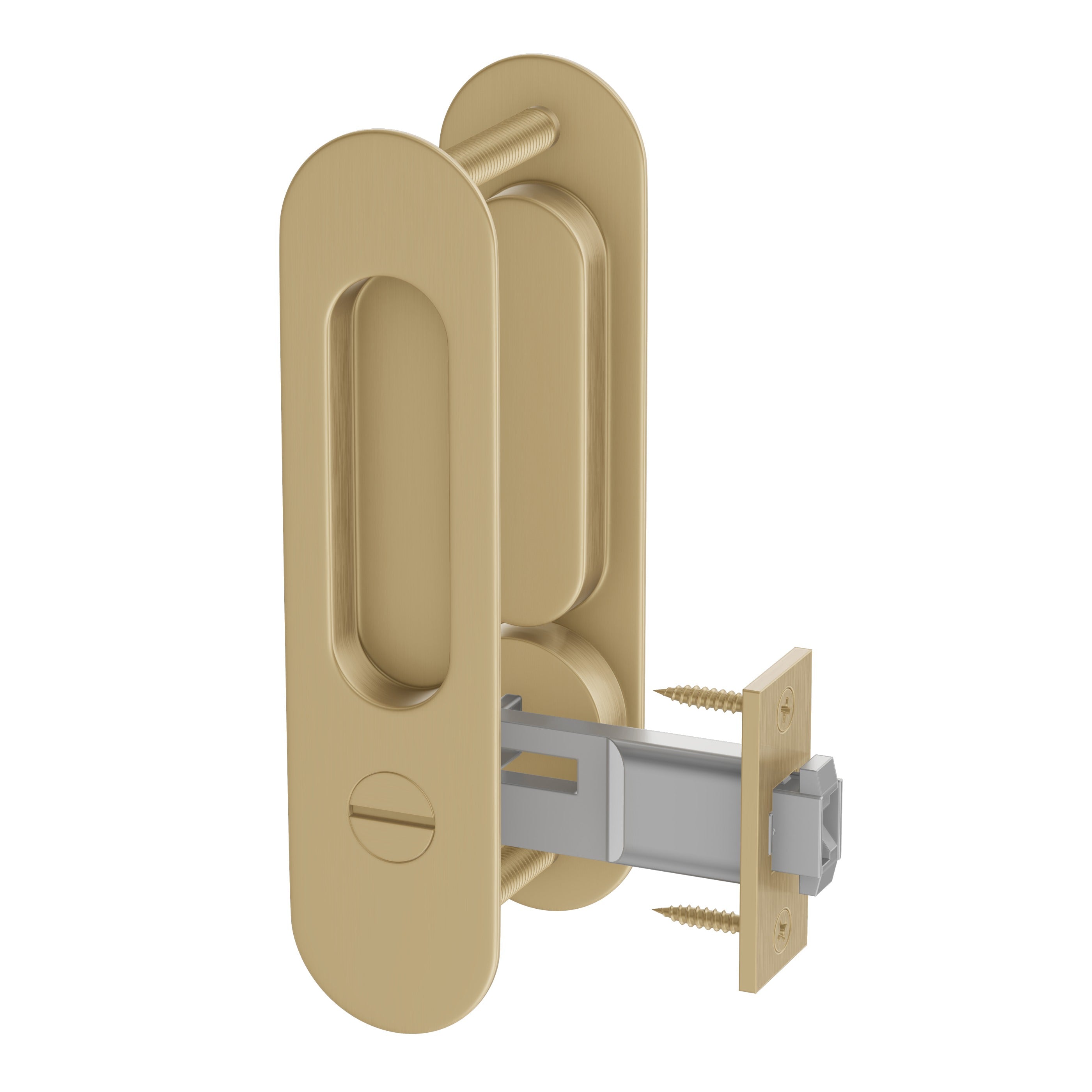 Lombardy Privacy Sliding Door Lock - Brushed Brass