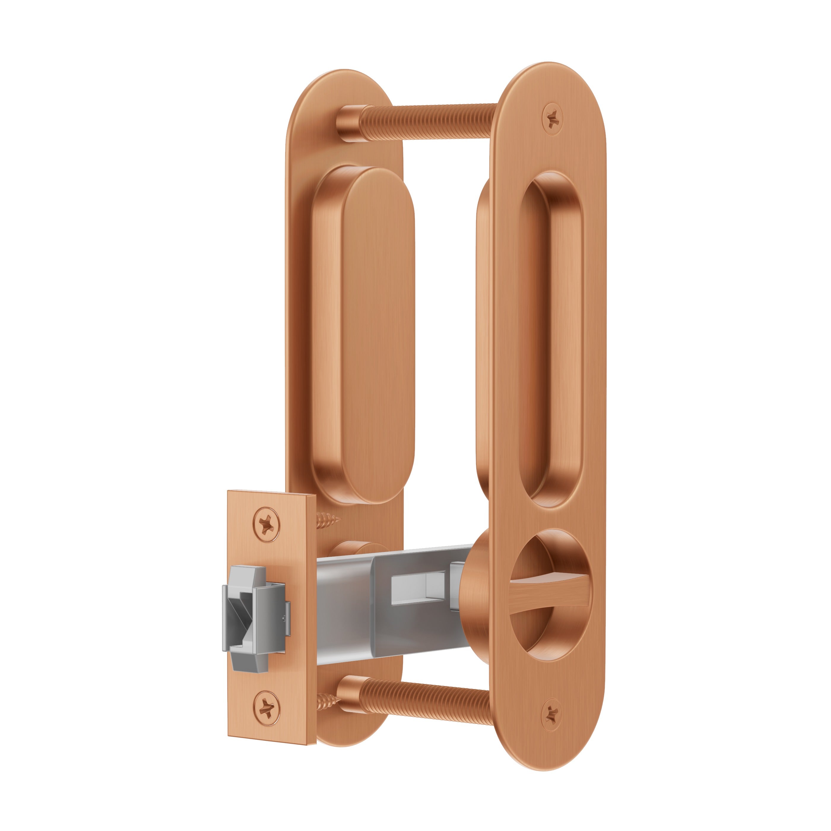Lombardy Privacy Sliding Door Lock - Brushed Copper