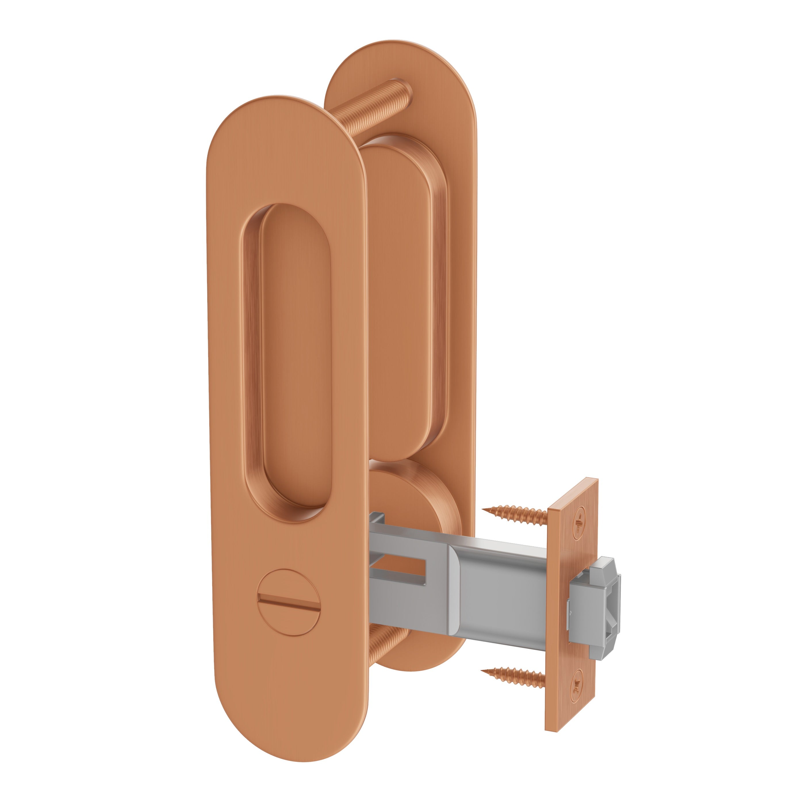 Lombardy Privacy Sliding Door Lock - Brushed Copper