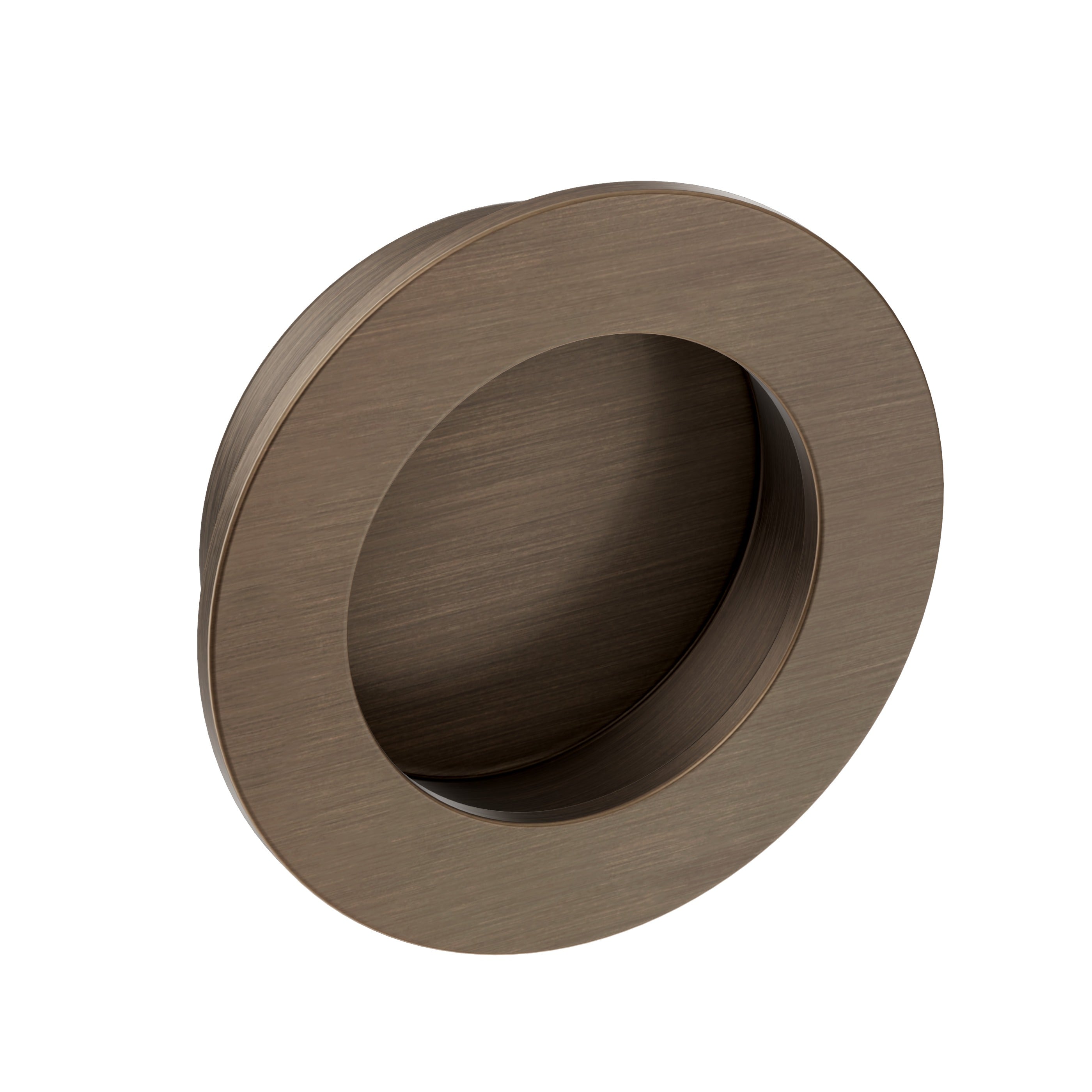 Lombardy Sliding Door Round Flush Pull – Antique Brass