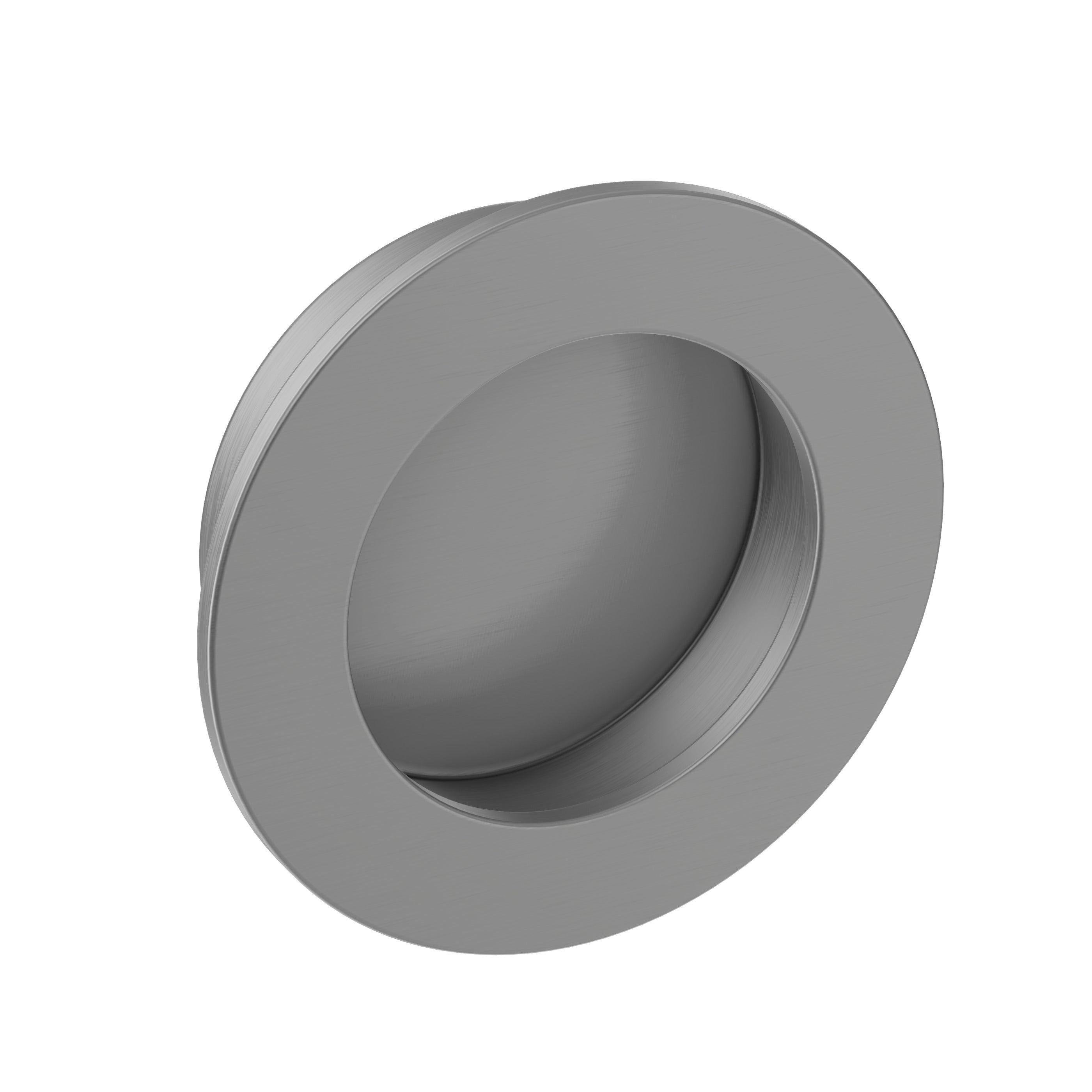 Lombardy Sliding Door Round Flush Pull – Brushed Nickel