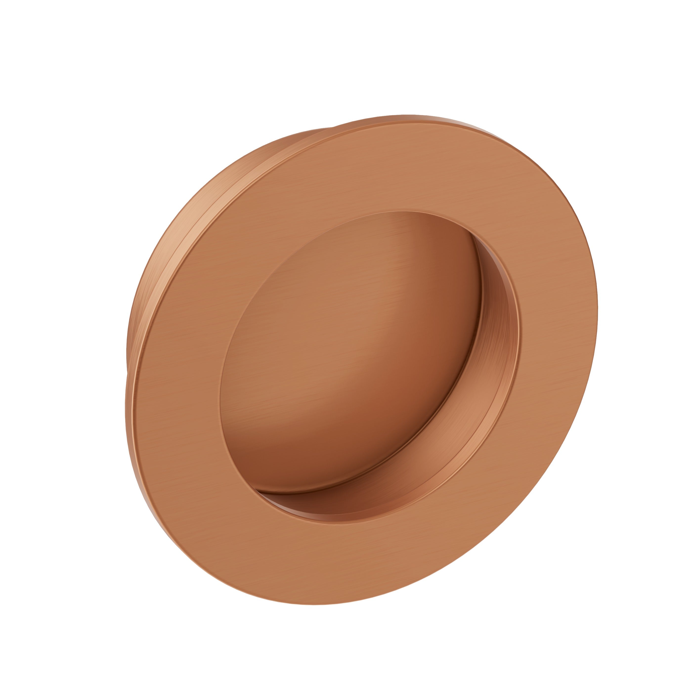 Lombardy Sliding Door Round Flush Pull – Brushed Copper