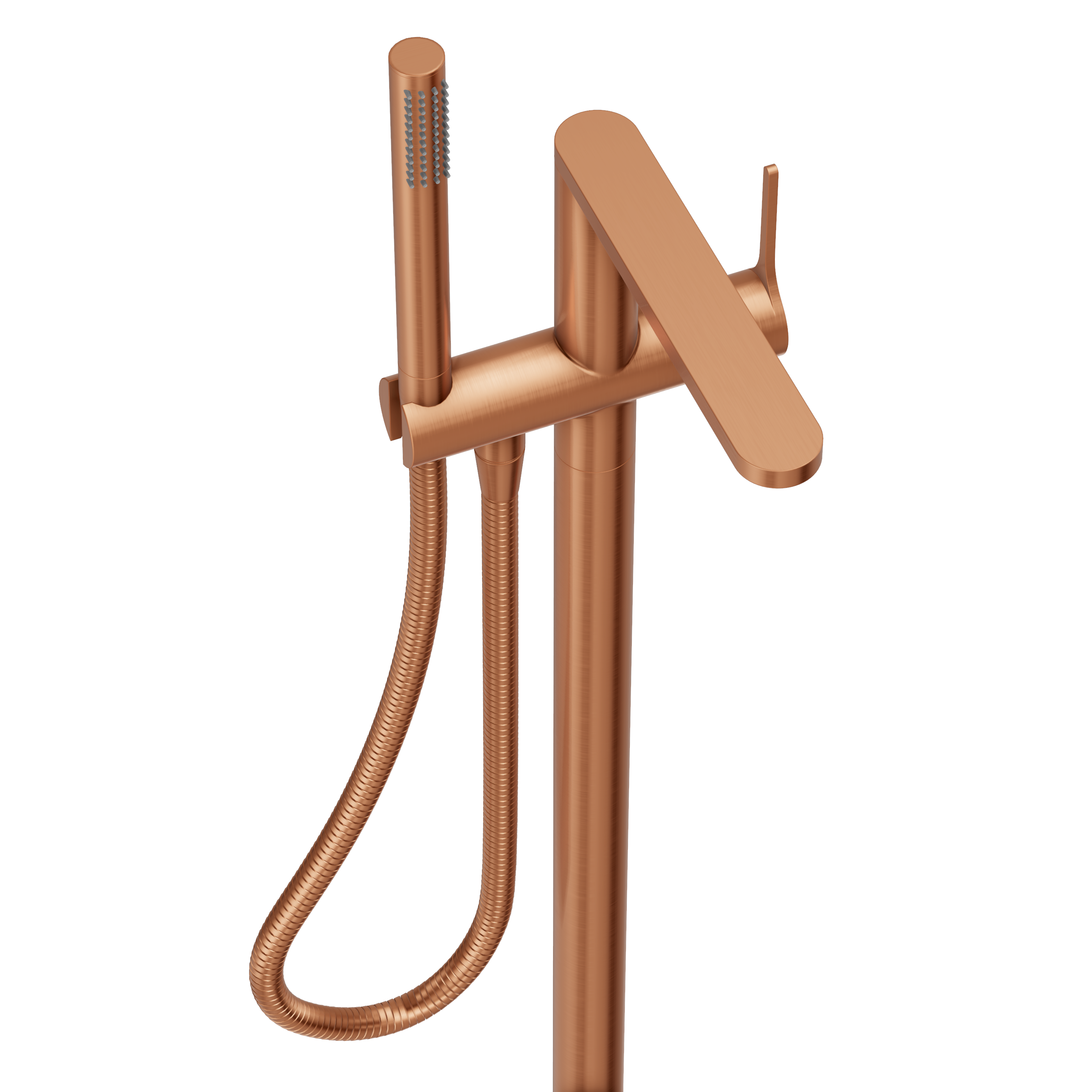 Sereno Bath Filler with Hand Shower - Brushed Copper
