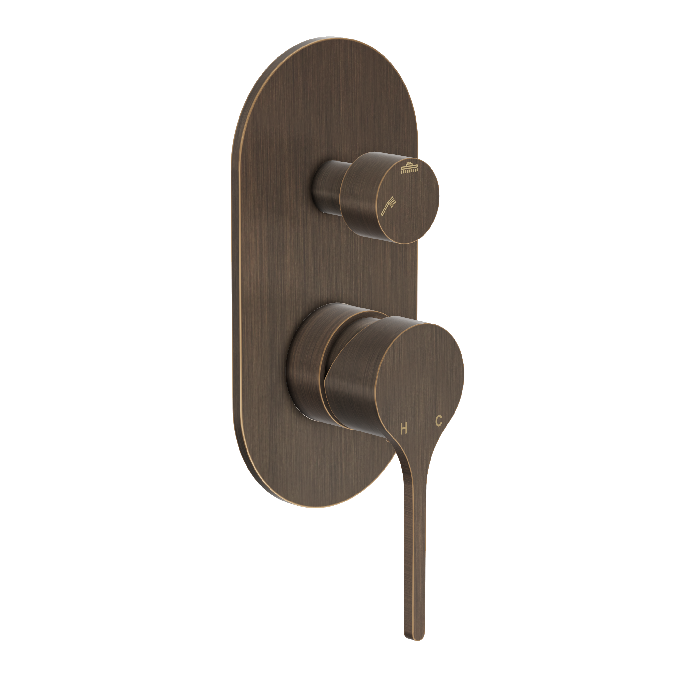 Sereno Concealed Diverter Wall Mixer - Antique Brass