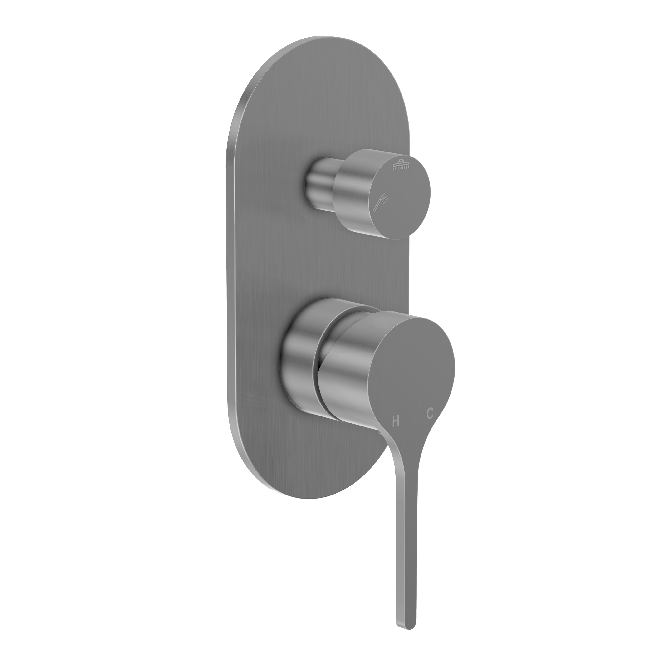 Sereno Concealed Diverter Wall Mixer - Brushed Nickel