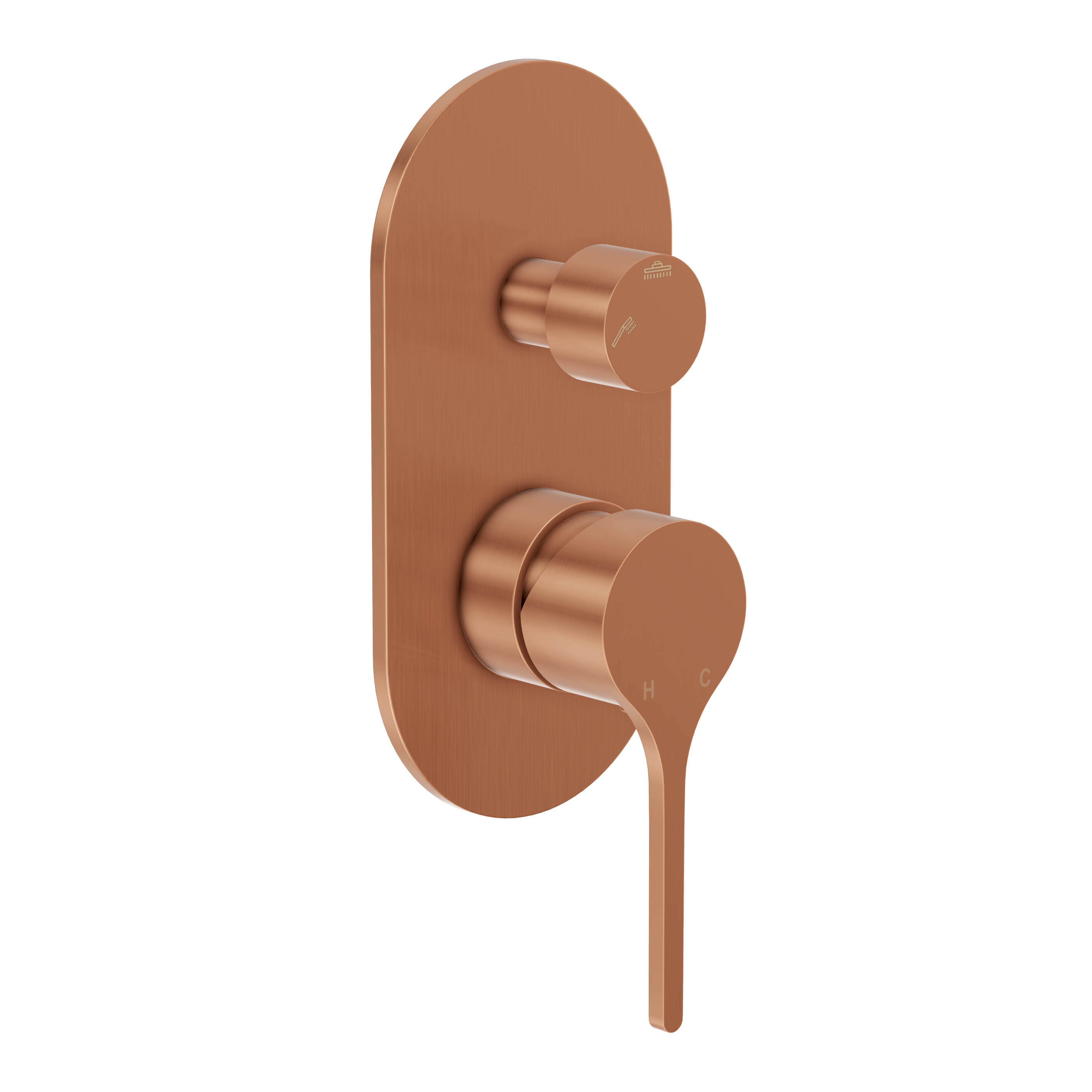 Sereno Concealed Diverter Wall Mixer - Brushed Copper
