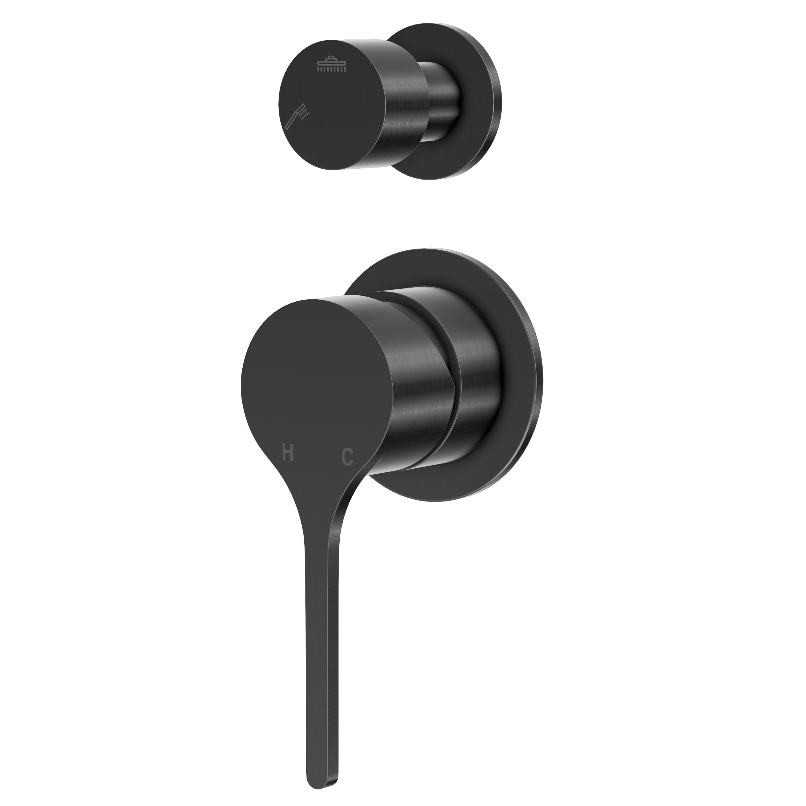 Sereno Minimal Diverter Wall Mixer - Gun Metal Brushed