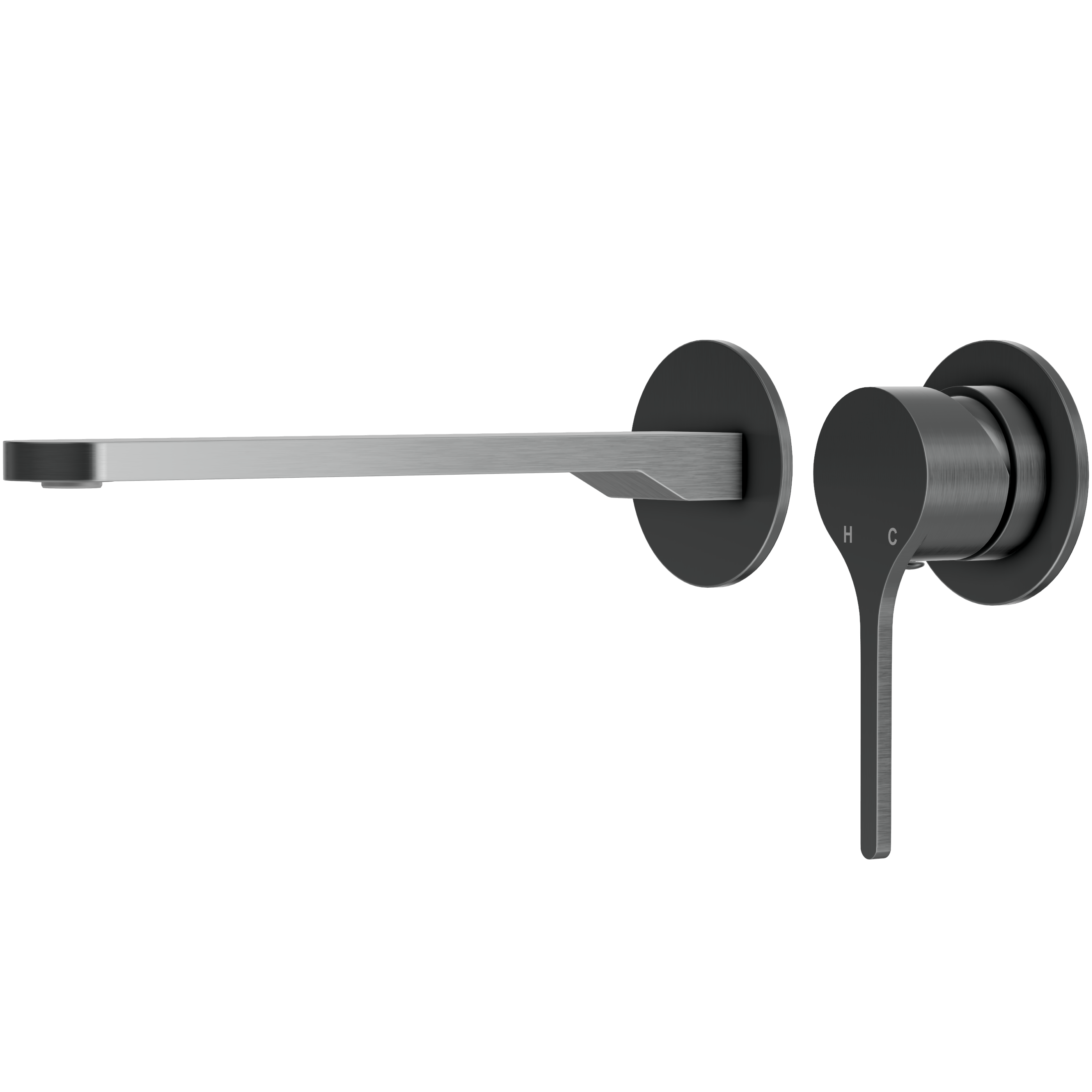 Sereno Minimal Wall Mixer and Tap - Gun Metal Brushed