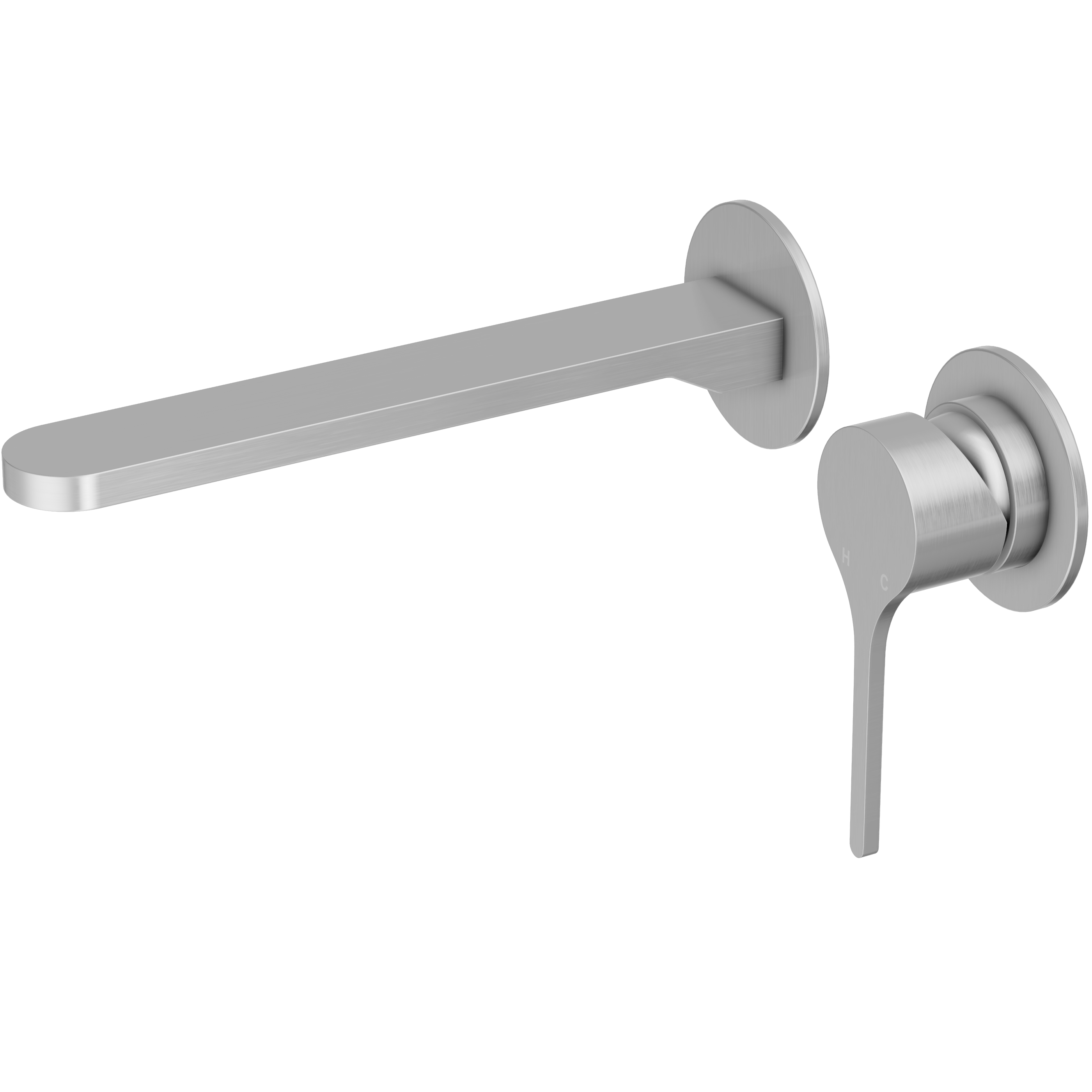 Sereno Minimal Wall Basin Mixer Tap - Brushed Nickel