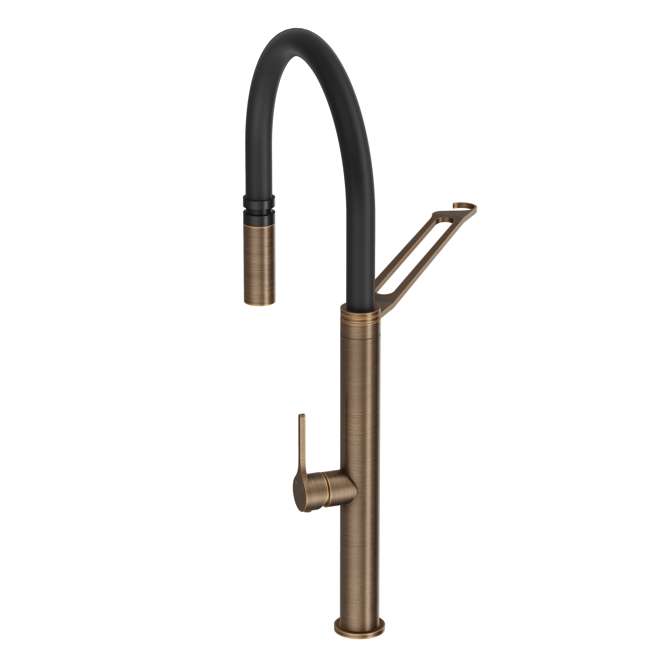 Sereno Pull Down Kitchen Mixer Tap - Antique Brass